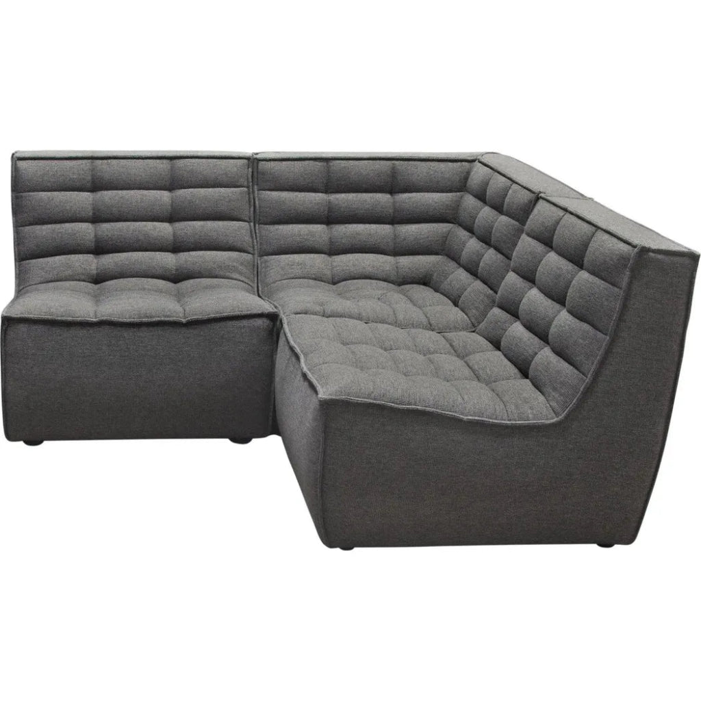 3-Piece Corner Modular Sectional Sofa in Grey - Modern L-Shaped Couch for Living Room, Lounge & Family Room
