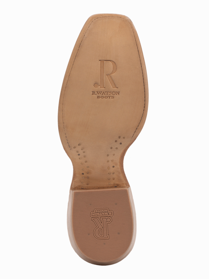 R.Watson RW7911 Men's Beige Sueded Python Western Boots - Tan Cowboy Boots for Men, Comfortable & Stylish for Country Riding, Rodeo, and Western Fashion