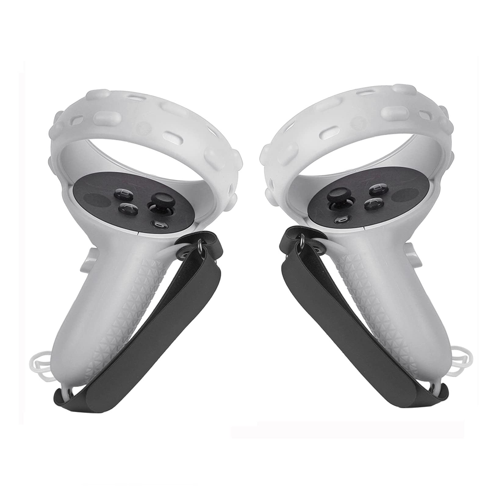 Soft Silicone Handle Grip Cover with Hand Strap - Protective Sleeve for Oculus Quest 2 VR Controllers | Non-Slip Comfort for Extended Gaming Sessions & VR Fitness Workouts