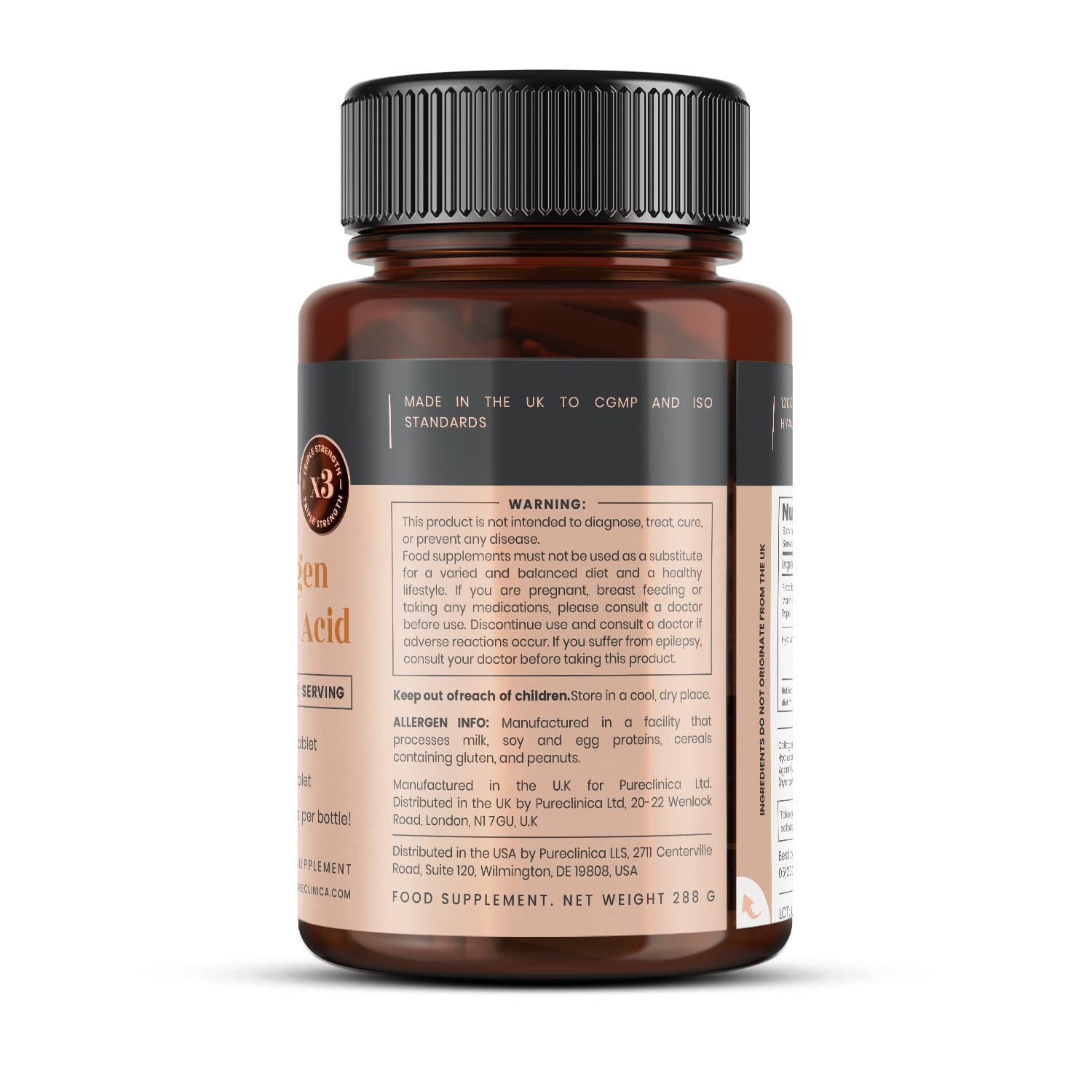 1500mg x 1080 UltraColl Collagen & Hyaluronic Acid Tablets - 1200mg Collagen & 300mg HA per Tablet (6 Bottles x 180 Tablets) | 18 Month Supply for Joint Support & Skin Hydration