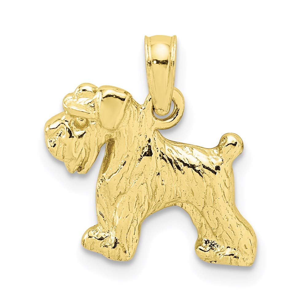10K Yellow Gold Schnauzer Dog Charm Pendant - Handcrafted Jewelry for Pet Lovers | Perfect Gift for Dog Owners, Birthday, Anniversary & Special Occasions | Wear as Necklace, Bracelet or Keychain