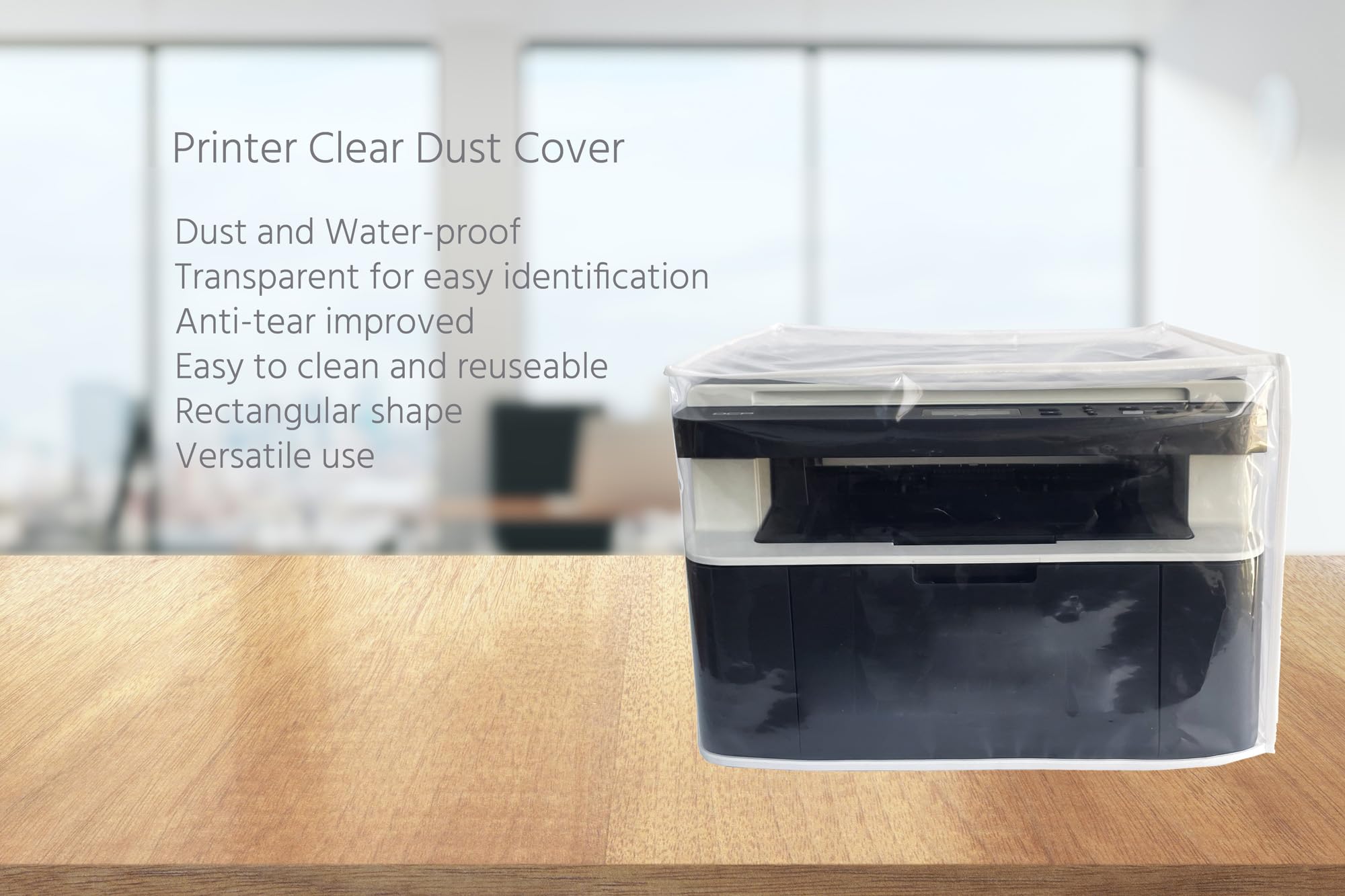 Waterproof Printer Dust Cover - Clear Rectangular Protective Case Compatible with HP, Epson, Canon, Brother, Pixma, Officejet Printers - Ideal for Home & Office Use to Prevent Dust & Damage