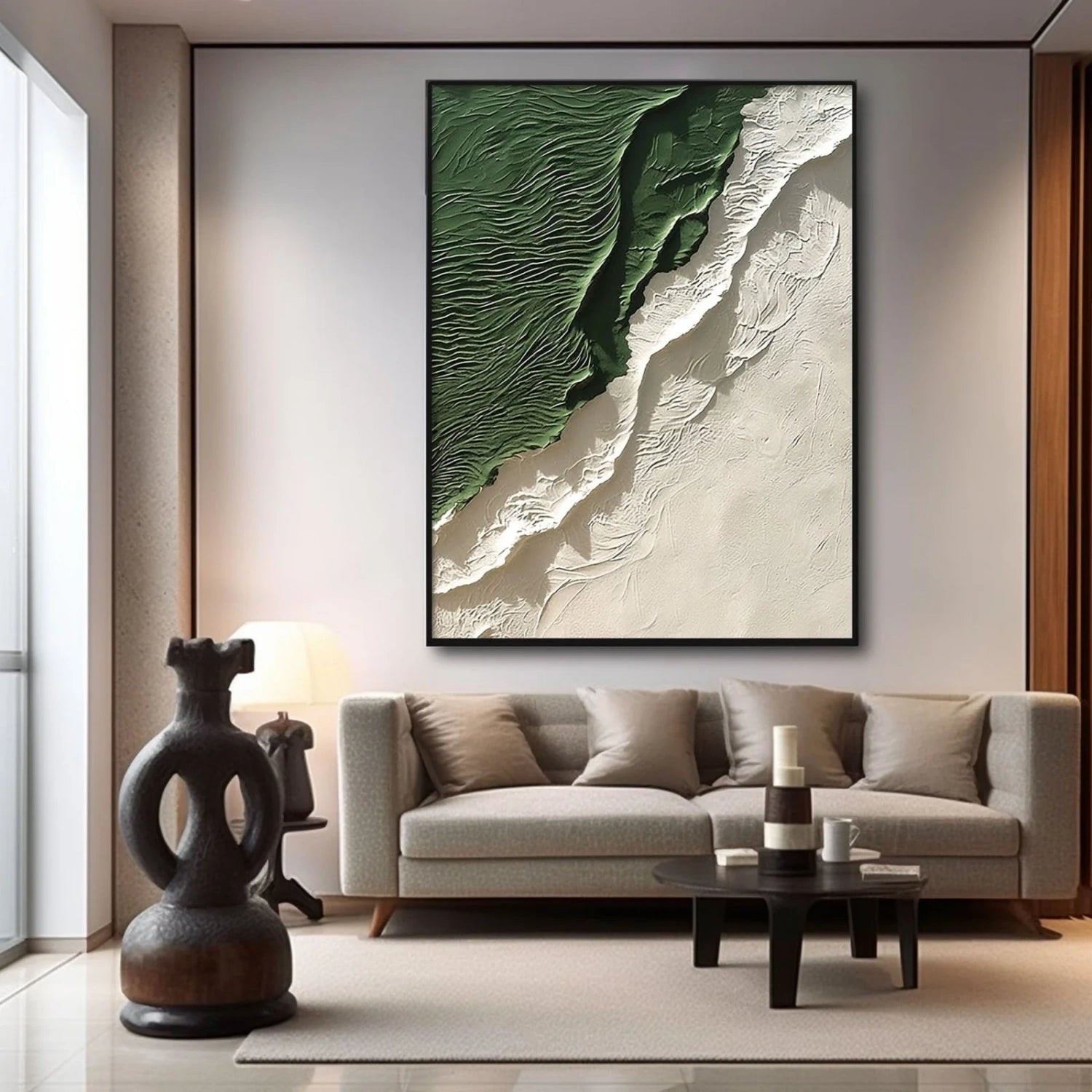 Blue & Green Abstract Wall Art Canvas Print #BG112 - Modern Home Decor for Living Room, Bedroom & Office