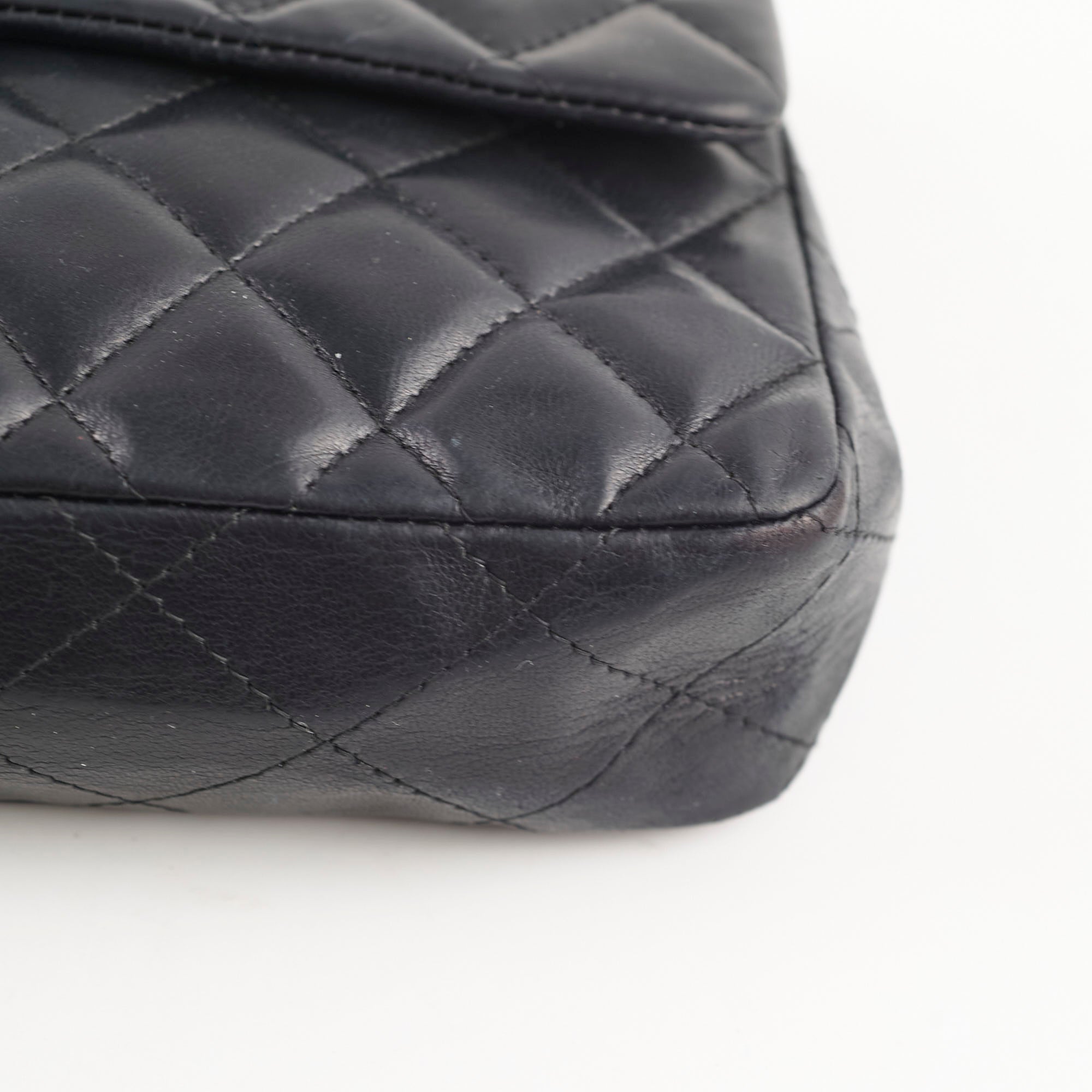 Chanel Classic East West Flap Bag in Black Leather - Perfect for Work, Travel & Evening Events