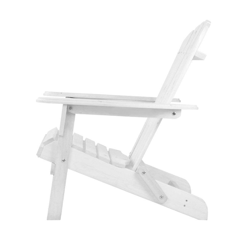 **Adirondack Outdoor Chairs - Foldable Wooden Beach & Patio Furniture - White - Perfect for Backyard, Poolside & Beach Relaxation**