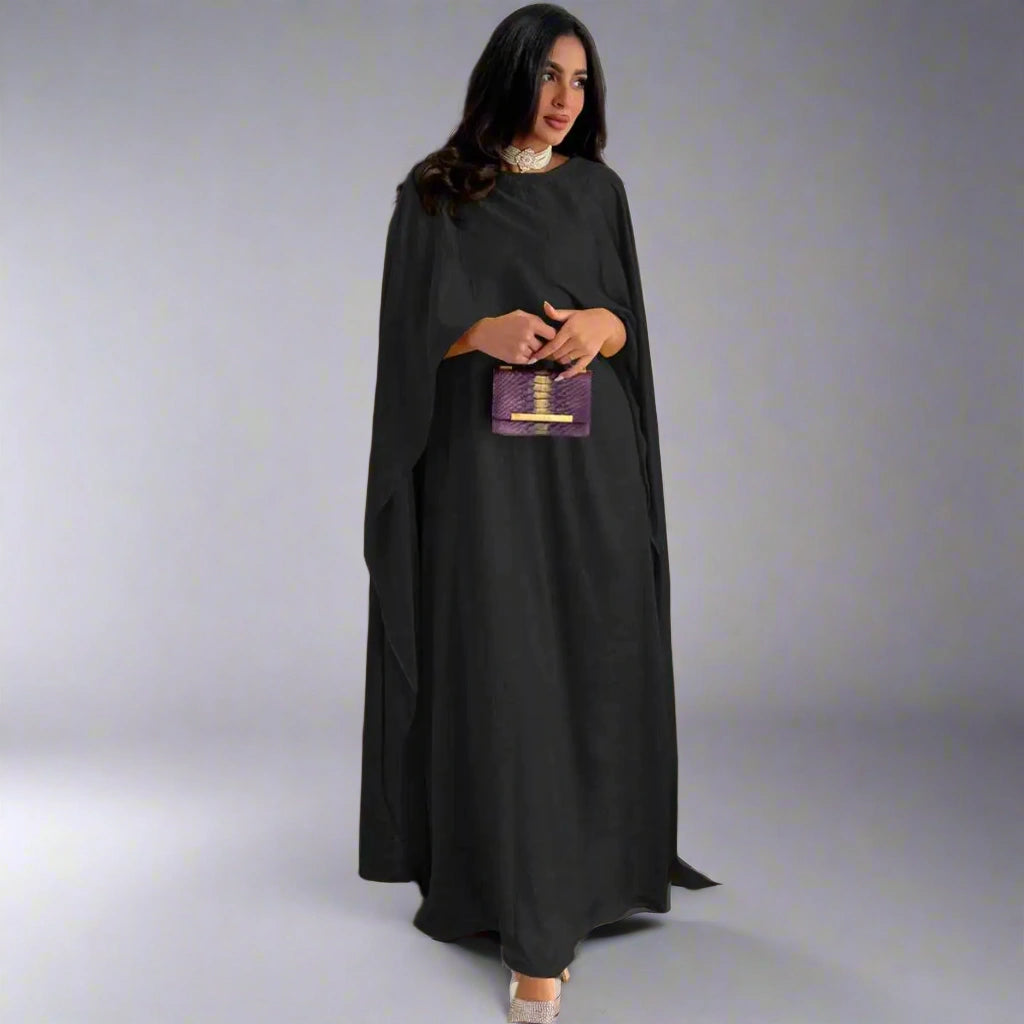 Elegant Muslim Women's Satin Abaya Dress - Modest Islamic Prayer Dress for Home & Mosque - Perfect for Eid, Ramadan & Special Occasions