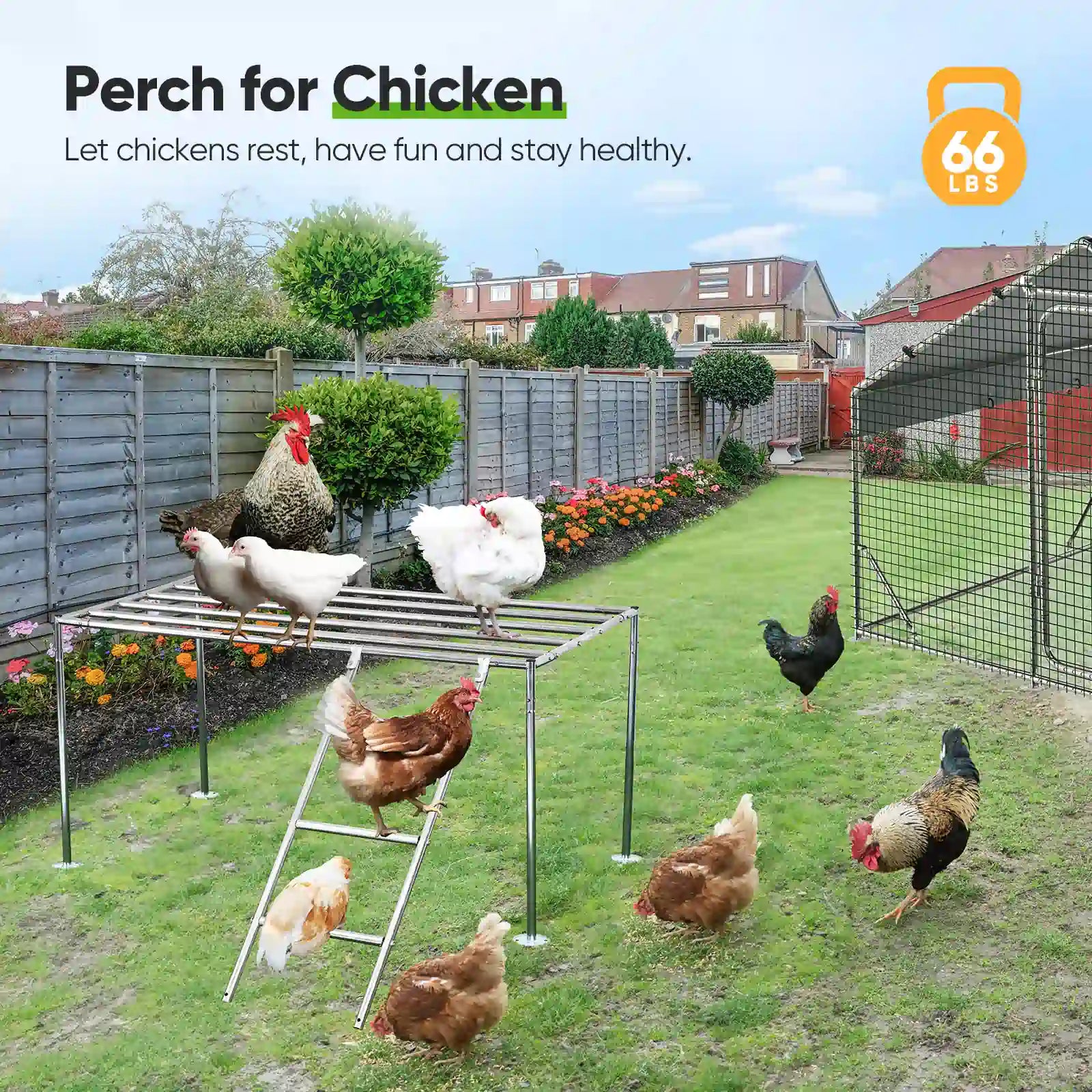 Large Metal Chicken Coop Run - Durable Outdoor Poultry Pen for Hens & Roosters - Perfect for Backyard Farming & Free Range Chicken Keeping