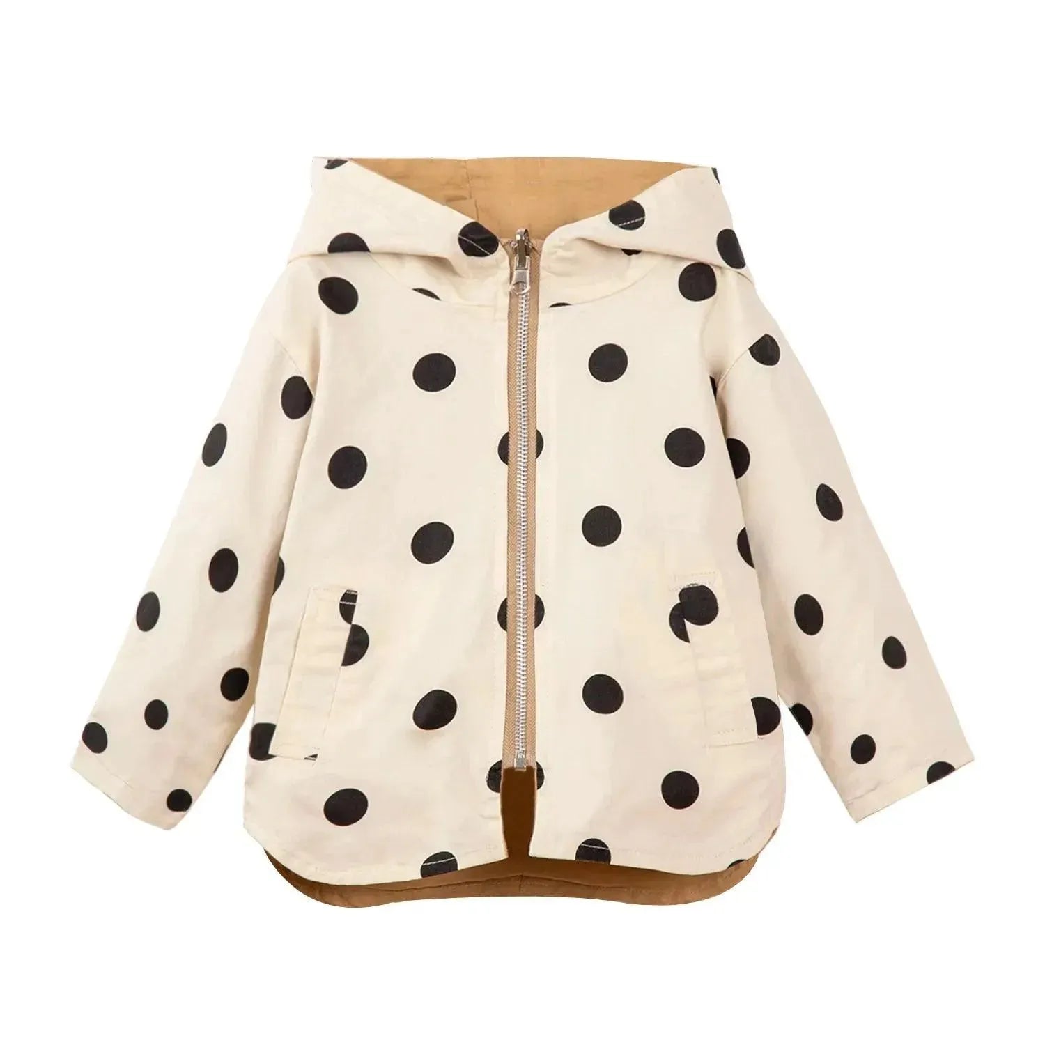 Stylish Polka Dot Kids Jacket for Boys & Girls - Waterproof Windbreaker for Outdoor Play, School & Cold Weather