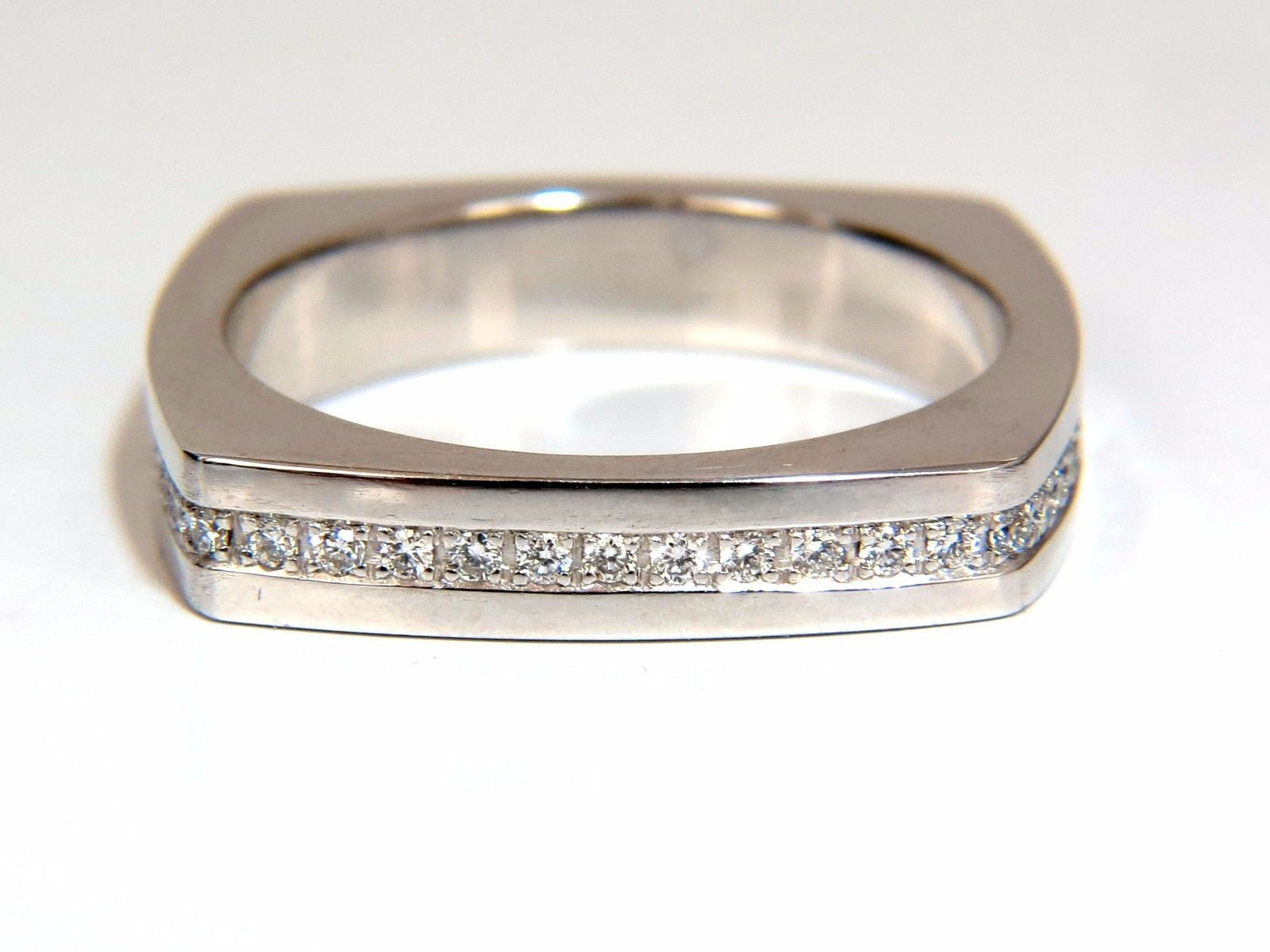 0.25ct Natural Round Cut Diamond Men's Wedding Band in Platinum - Elegant Square Design for Engagement, Anniversary & Special Occasions