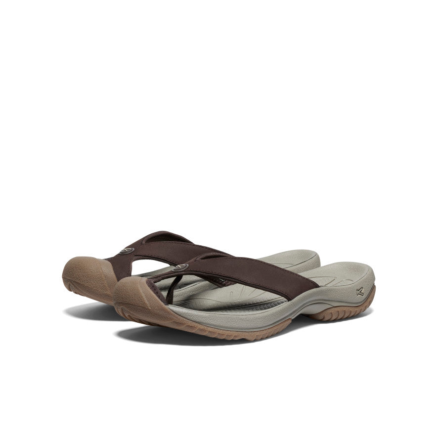 Men's Waimea Leather Flip Flops - Comfortable & Stylish Sandals for Casual Wear | Java/Plaza Taupe | Perfect for Beach, Pool, and Summer Outings