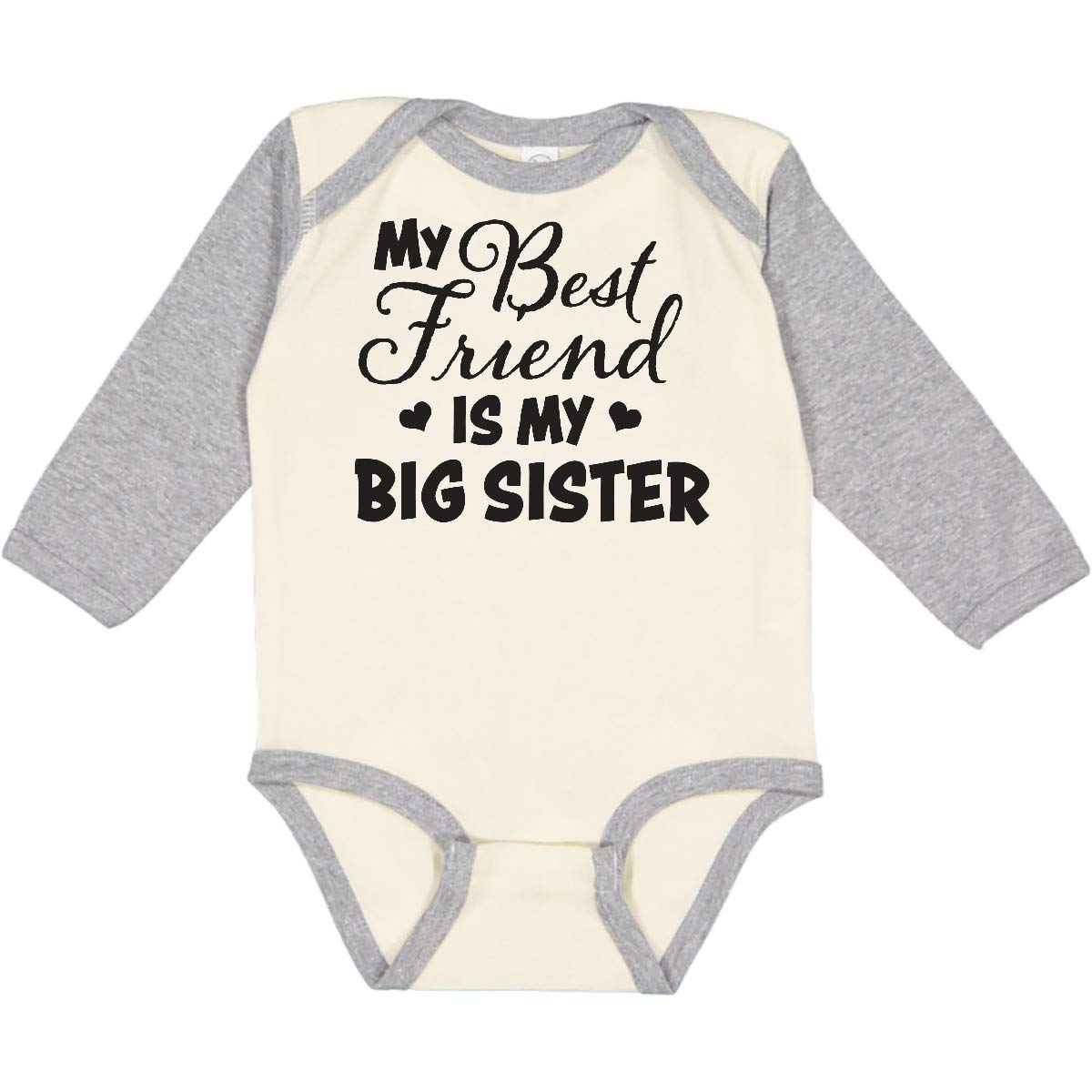 My Best Friend Is My Big Sister with Hearts Long Sleeve Creeper - Perfect for Family Bonding & Casual Outings