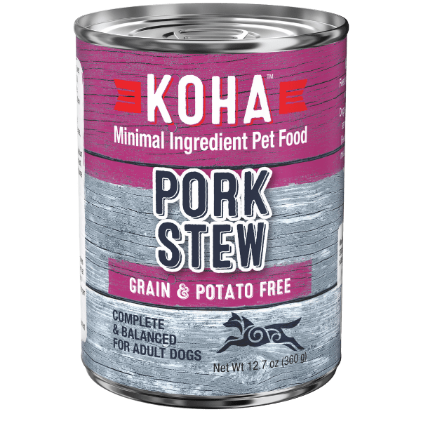 KOHA Premium Pork Stew Canned Dog Food - Grain-Free, High-Protein Wet Food for Adult Dogs - Perfect for Mealtime, Training Treats & Travel Feeding