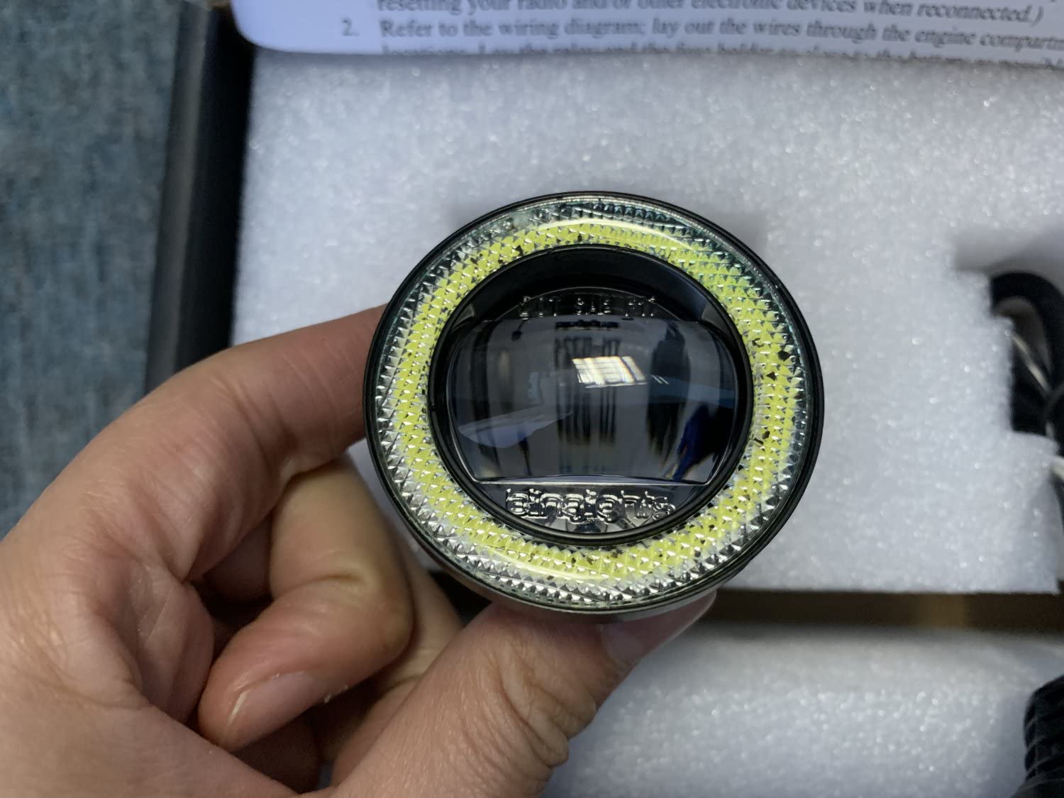 Bright White LED Halo Fog Lights for 2019-2023 Ram 1500 Classic Warlock - Durable Off-Road Driving Lights with Halo Ring for Enhanced Visibility in Fog & Night Driving