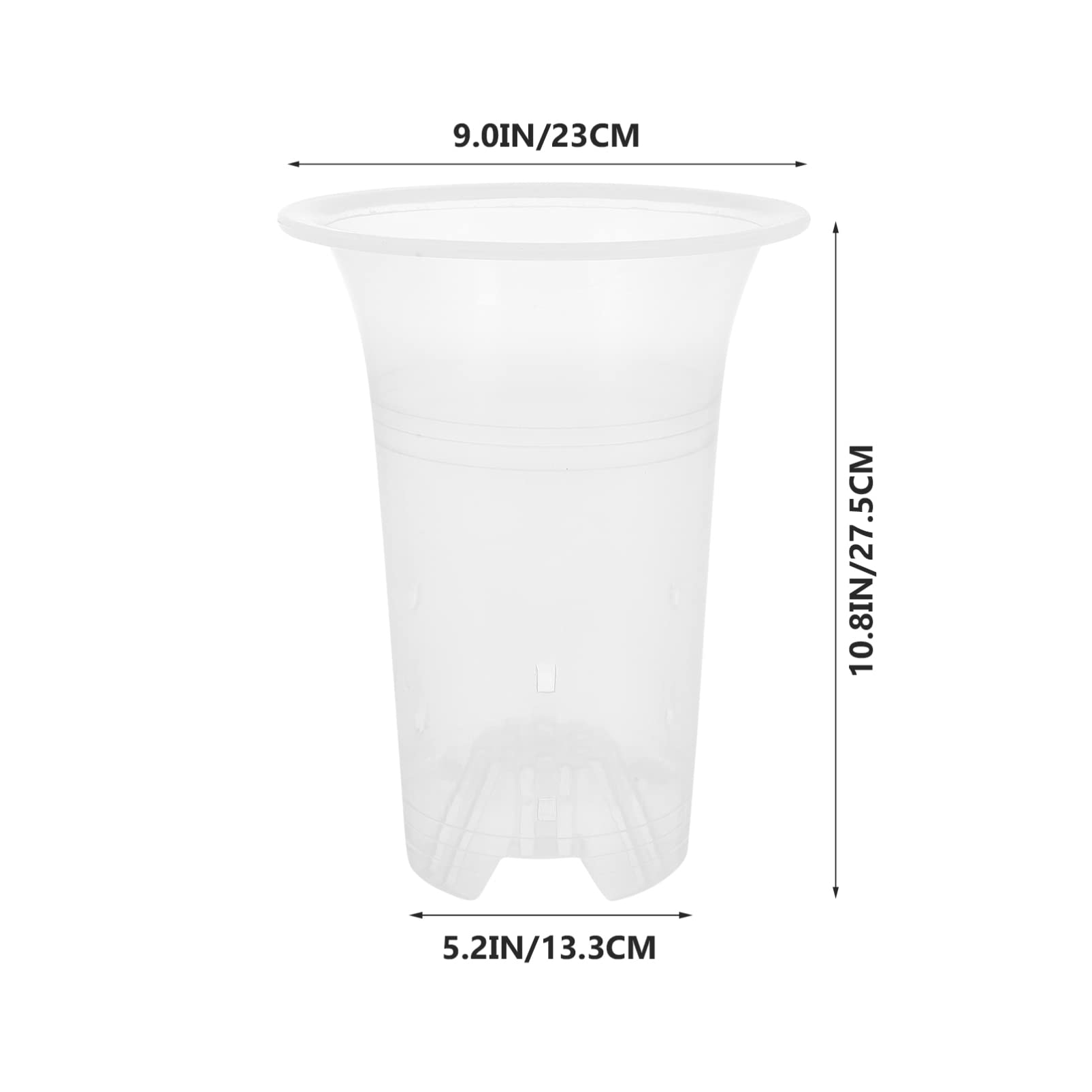 5-Pack Clear Orchid Pots with Multiple Drainage Holes - 9 Inch Plastic Planters for Indoor/Outdoor Flowers, Succulents & Home Decor - Perfect for Windowsills, Balconies & Garden Displays