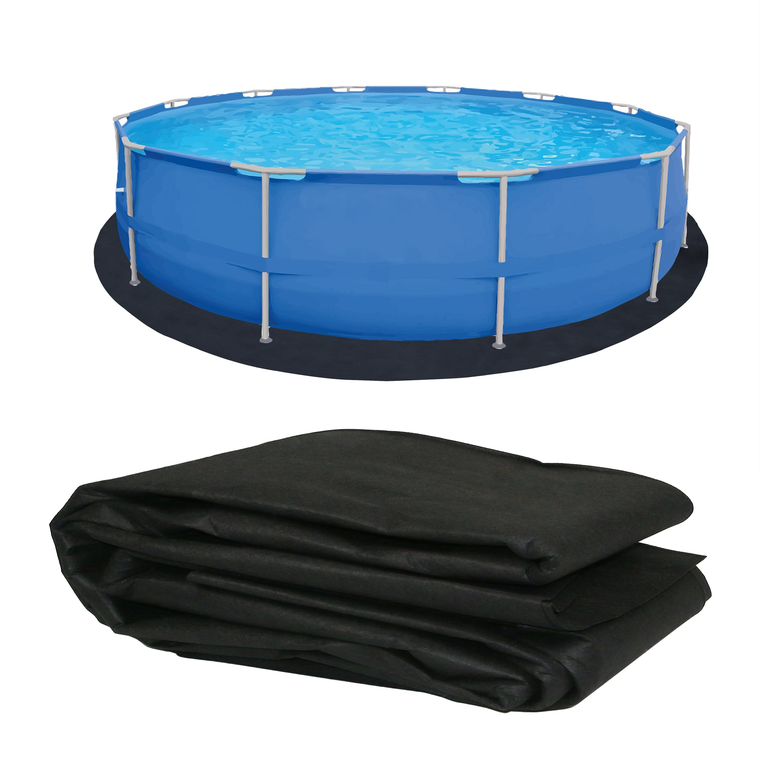 Ogrmar 12FT Round Pool Liner Pad - Durable Above Ground Swimming Pool Liner Protector to Prevent Punctures, Extend Pool Life - Perfect for Backyard, Inflatable Hot Tubs & Summer Water Fun