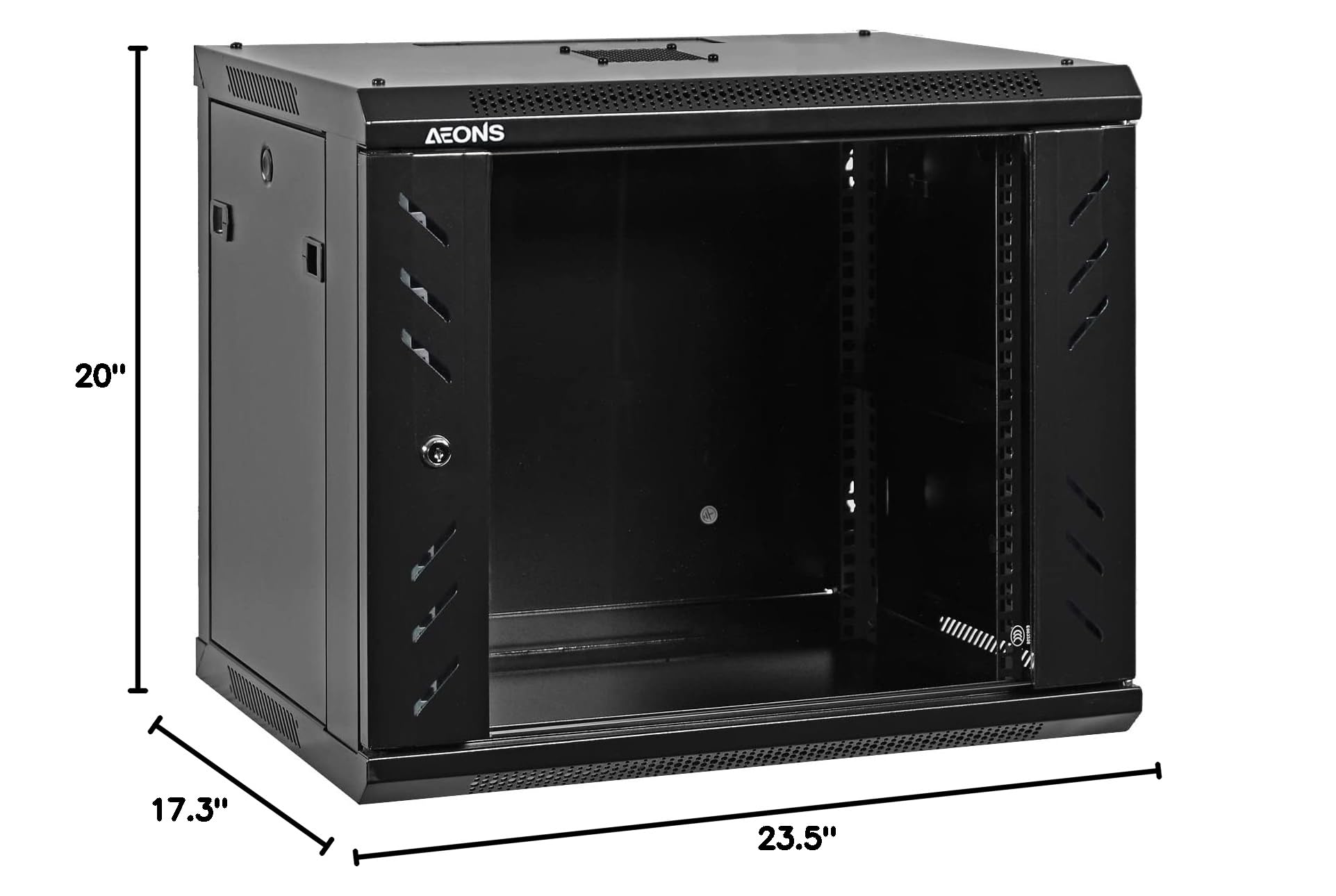 9U Professional Wall Mount Server Rack - 19-Inch Network Cabinet Enclosure, Low-Profile Black Design for Home Office & Data Center Organization