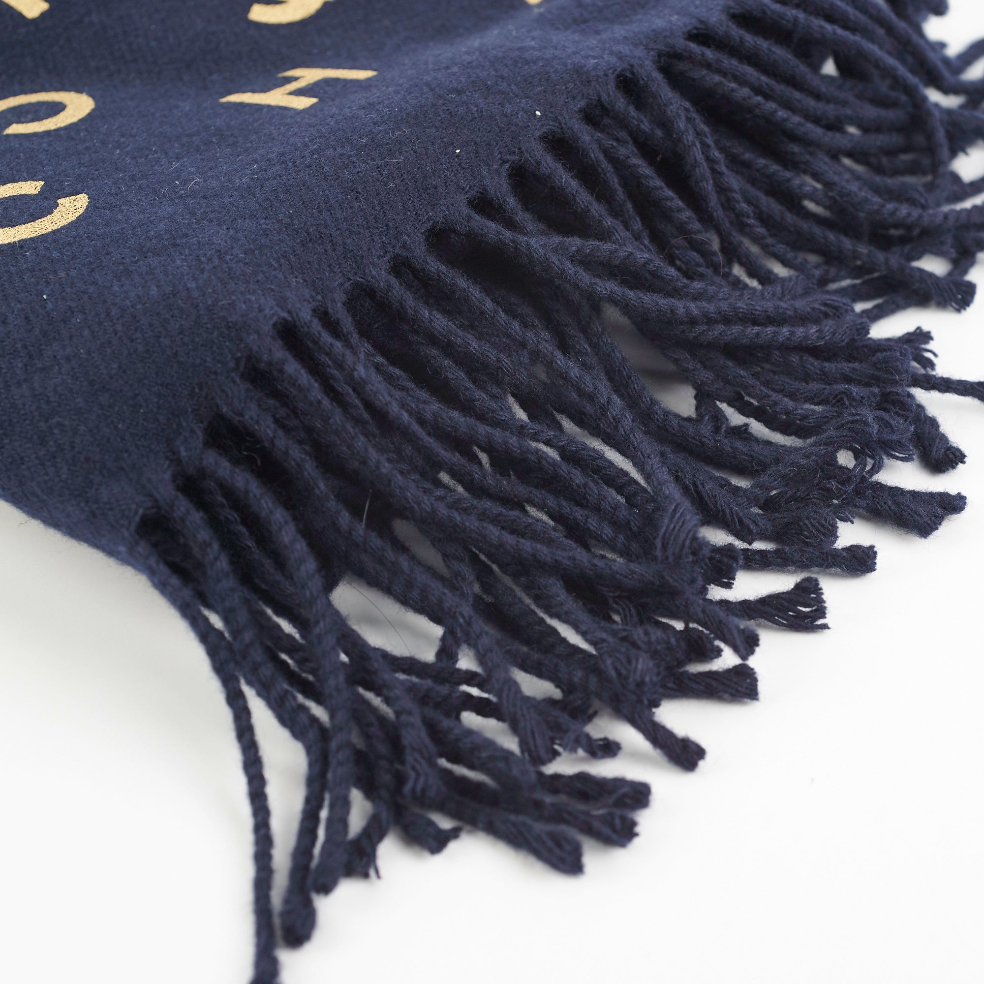 Chanel Navy Blue Long Tassel Silk Scarf for Women - Luxury Fashion Accessory for Outfits, Gifts & Special Occasions