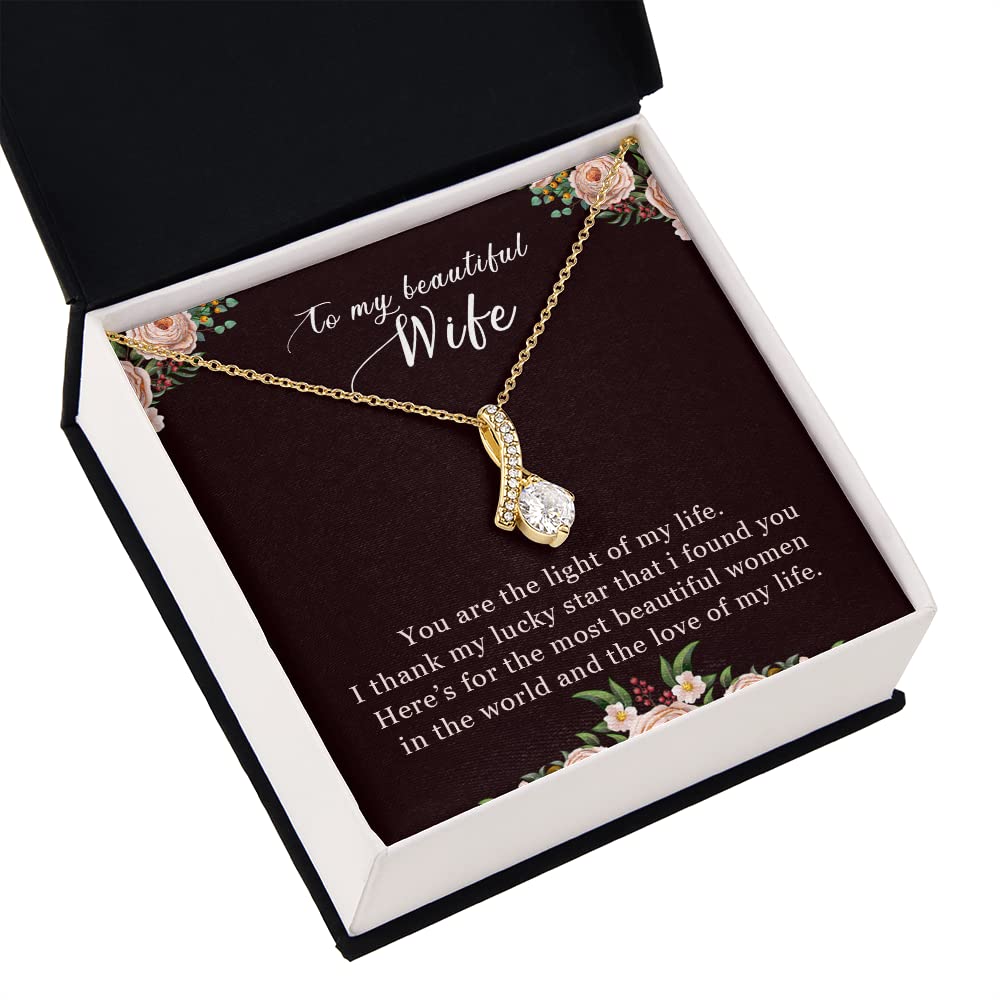 Romantic Heart Necklace Gift Set for Wife - Best Valentines Present with Message Card - Perfect for Anniversary, Birthday & Special Occasions
