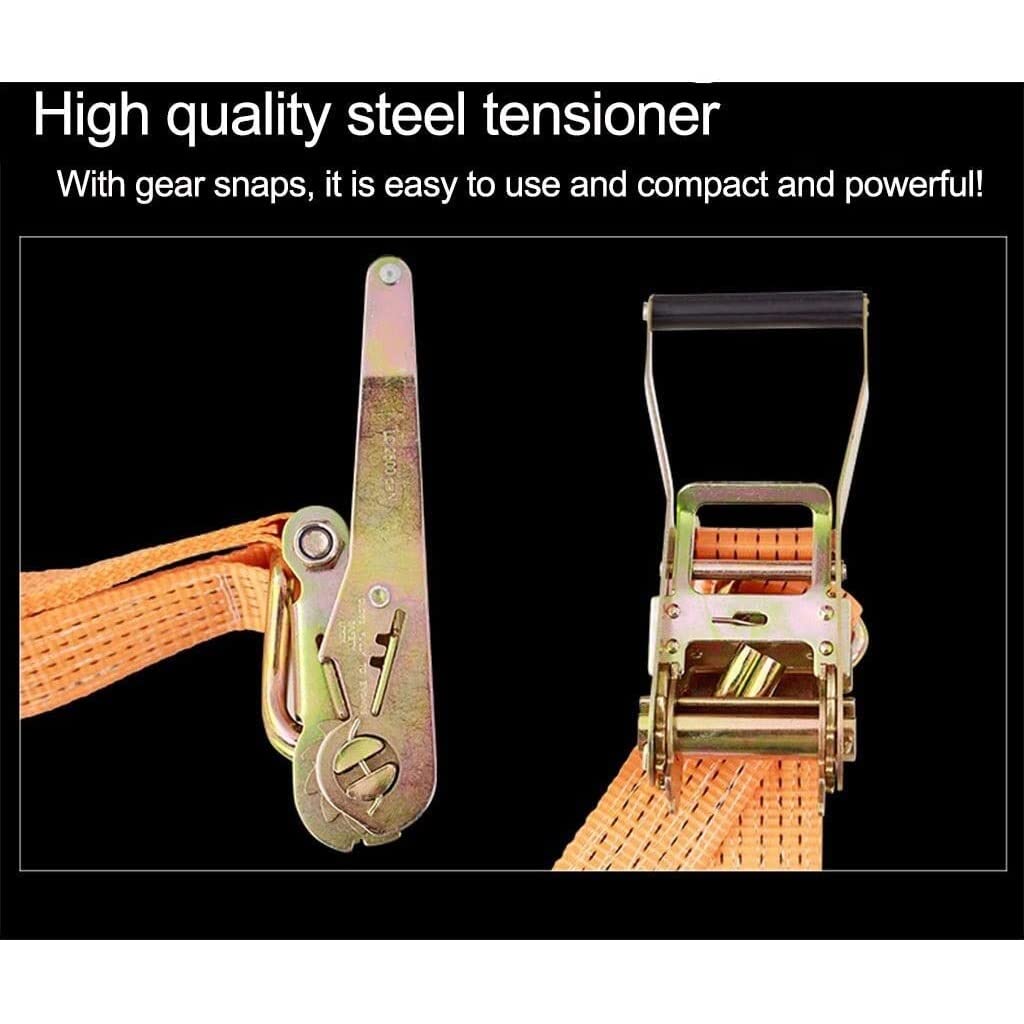 5 Ton Heavy Duty Ratchet Straps with 5cm Width - Double J Hook Tie Down Straps for Large & Small Vehicle Cargo Securing - Perfect for Trucks, Trailers, and Moving Scenarios