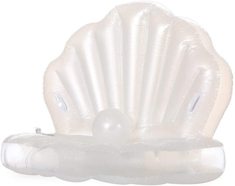 Inflatable PVC Water Floating Bed - Swimming Ring Air Mattress with Pearl Design for Pool, Lake & Beach Relaxation | Perfect for Sunbathing, Lounging & Water Play