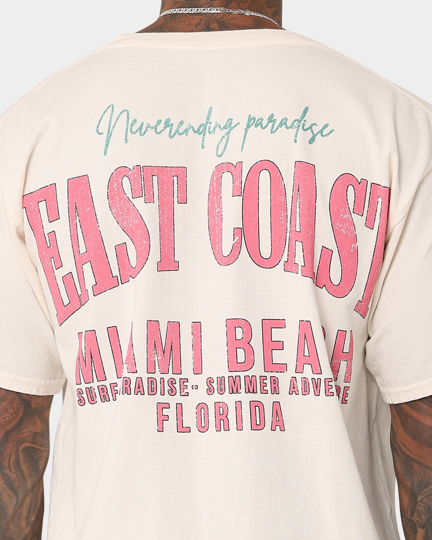 Vintage Miami Beach T-Shirt - Retro American Thrift Style in Off White | Perfect for Casual Wear, Beach Outfits & Summer Fashion