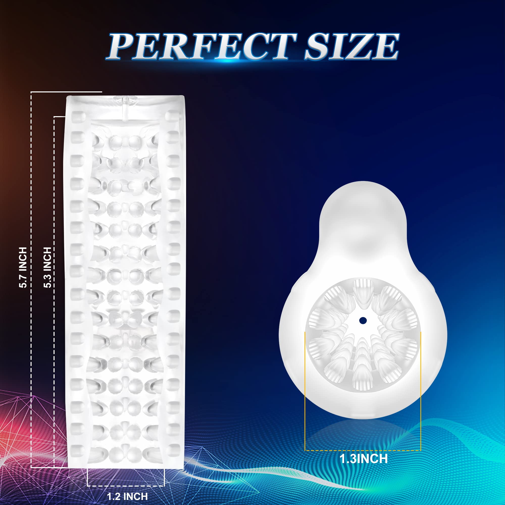 Premium Transparent Crystal Male Masturbator Cup - Spiral Textured Vagina Sleeve with Vibration | Realistic Stroker Toy for Men | Discreet Solo Pleasure at Home or Travel
