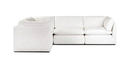 4-Seat Davos Modular L-Shaped Sectional Sofa - Modern Living Room Furniture for Small Spaces & Apartments - Perfect for Family Gatherings & Movie Nights