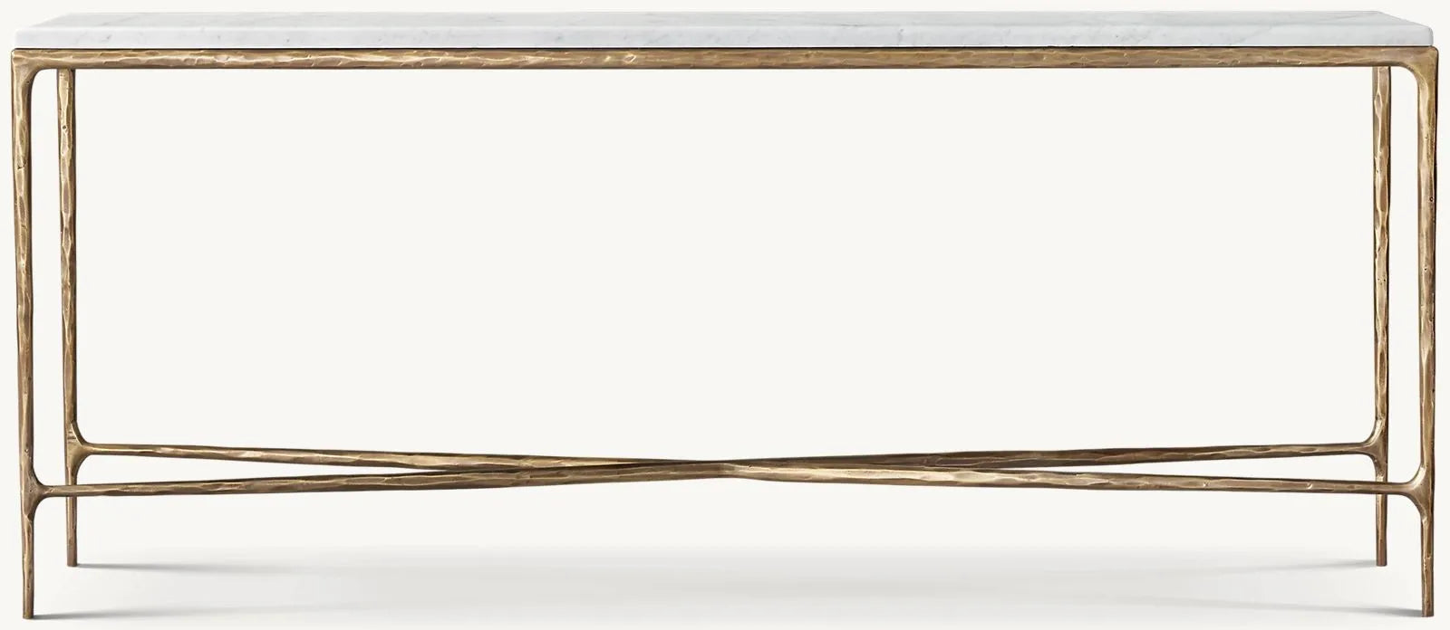 Thader Modern Marble Console Table - Elegant Entryway Sofa Table for Hallway, Living Room & Foyer - White Carrara Marble Top with Gold Metal Base