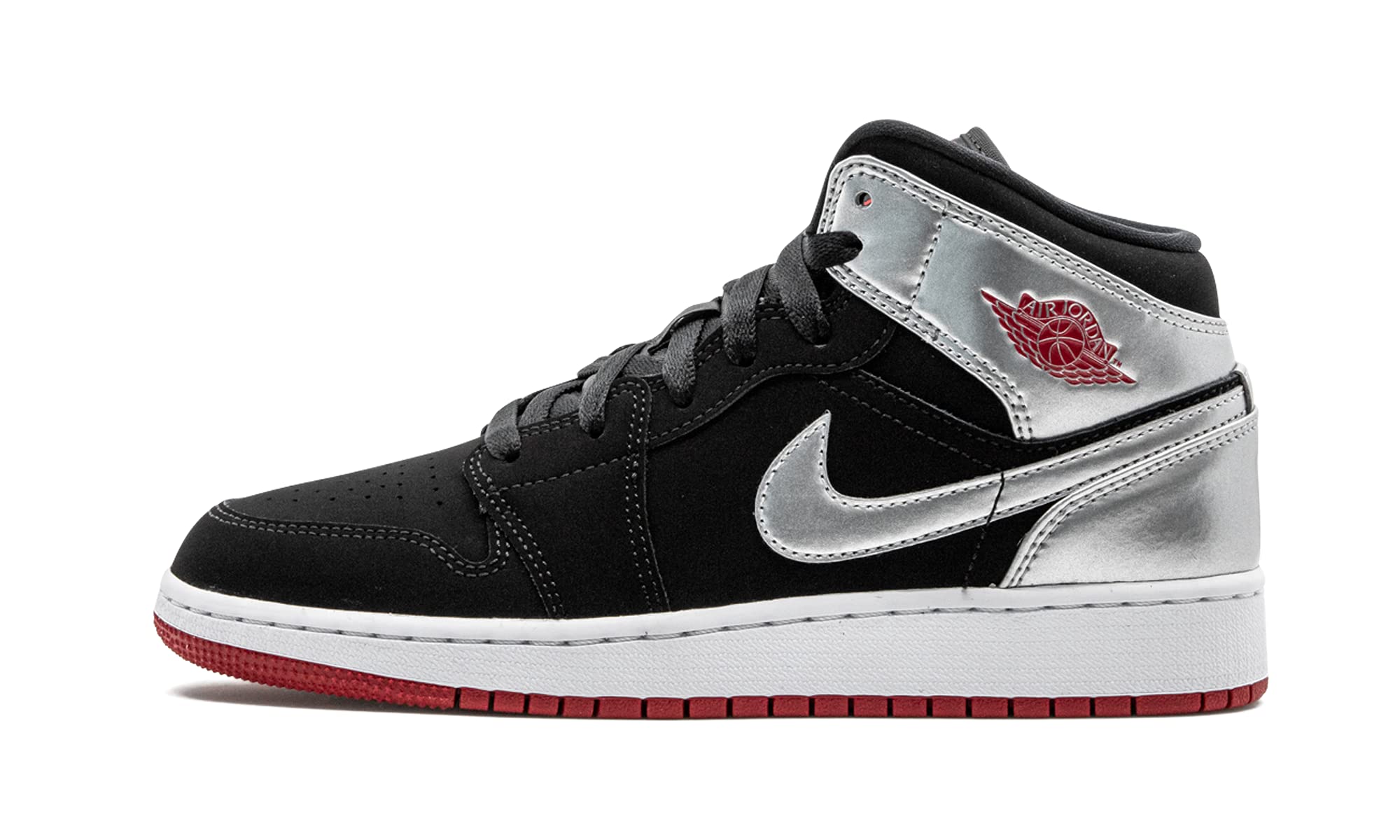 Nike Air Jordan 1 Mid GS Boys' Basketball Shoes - Size 4Y - Black/White/Gym Red - Perfect for School, Sports & Casual Wear