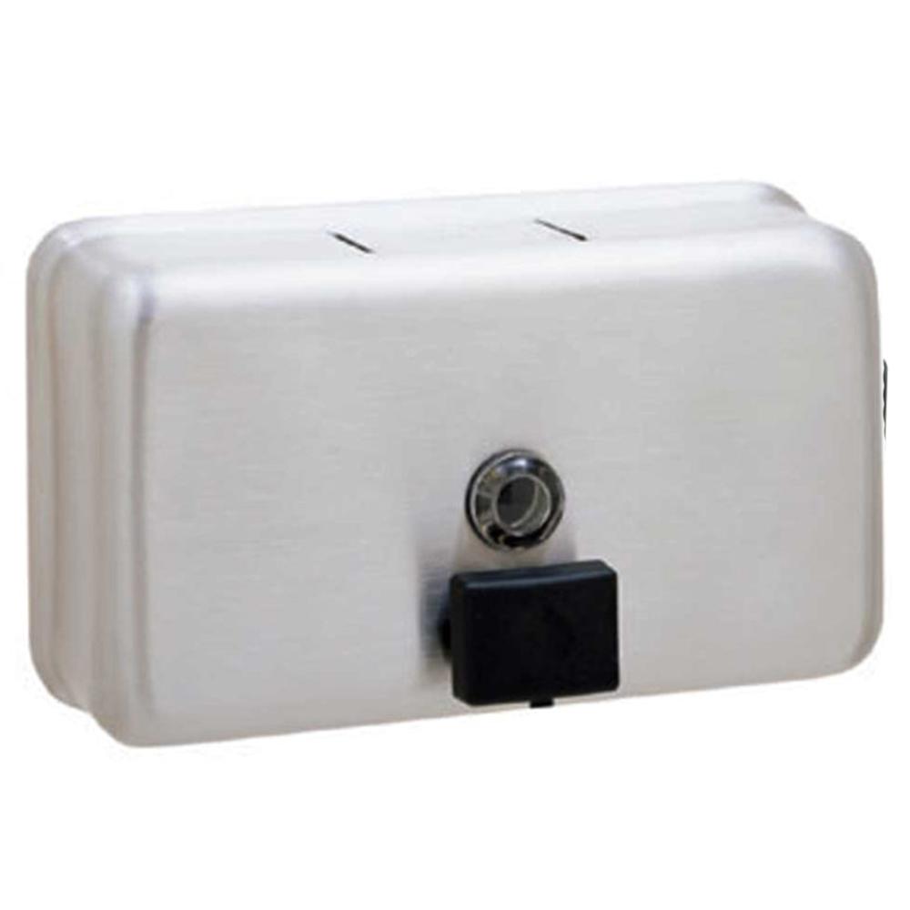 Bobrick B2112 ClassicSeries 40 oz. Surface Mounted Soap Dispenser - Satin Finish for Commercial Restrooms & Public Washrooms