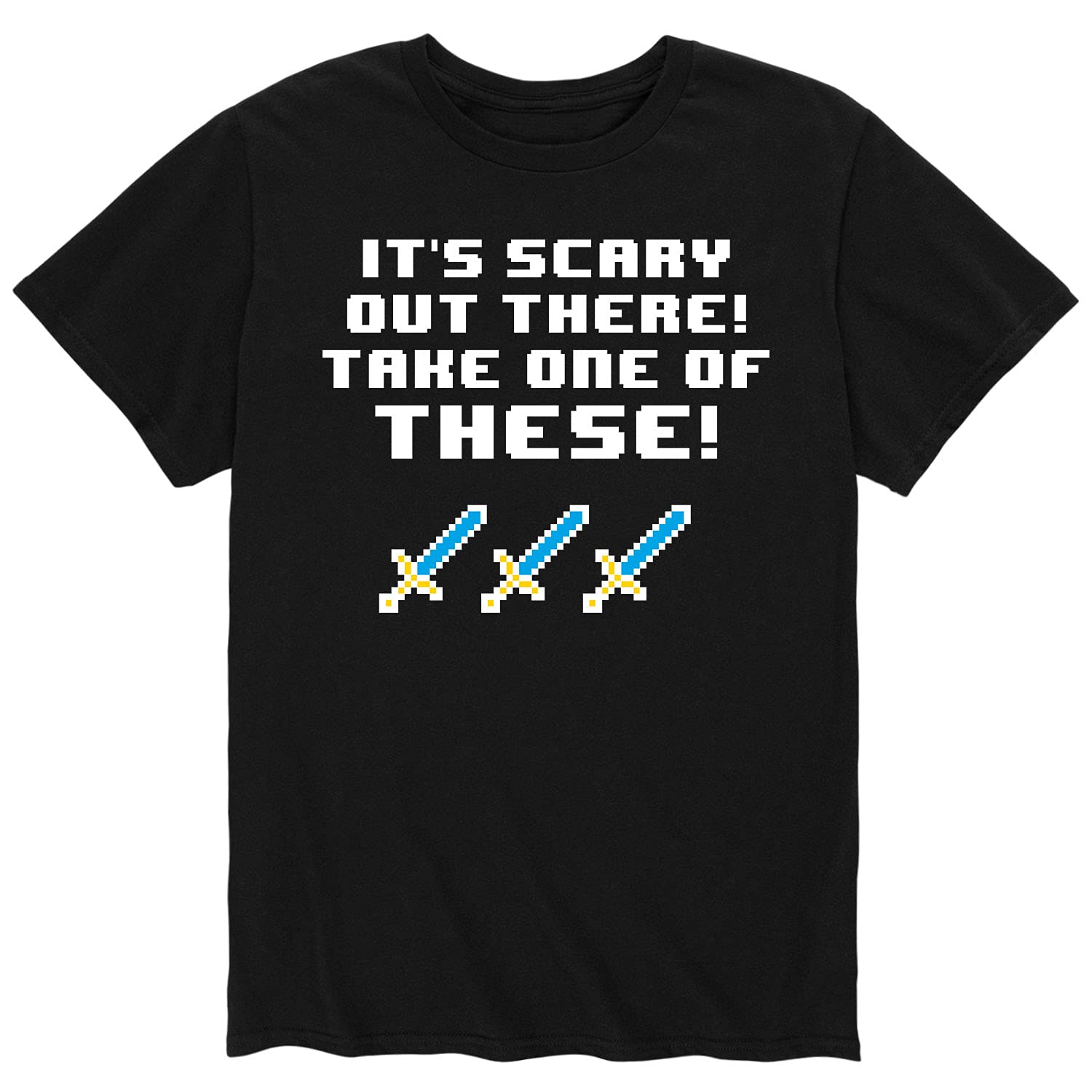 Scary Out There Gaming Graphic T-Shirt for Men - Funny Gamer Short Sleeve Tee - Perfect for Halloween, Gaming Events & Casual Wear
