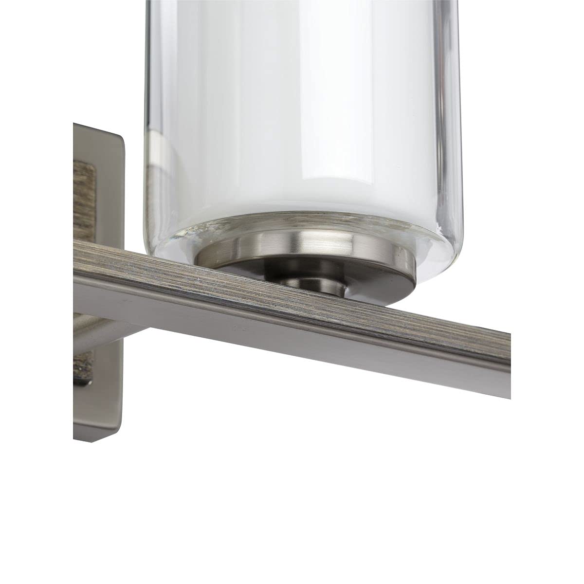 Progress Lighting Mast Collection 4-Light Clear Glass Coastal Bath Vanity Light Fixture in Brushed Nickel - Perfect for Bathroom, Powder Room, and Coastal Home Decor