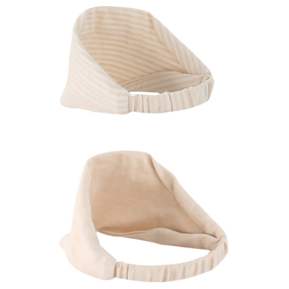 2Pcs Maternity Hat & Chemo Cap - Soft Postpartum Headwear, Cancer Head Cover, Windproof Scarf Turban for Women - Beige (Perfect for Pregnancy, Chemotherapy & Cold Weather Protection)