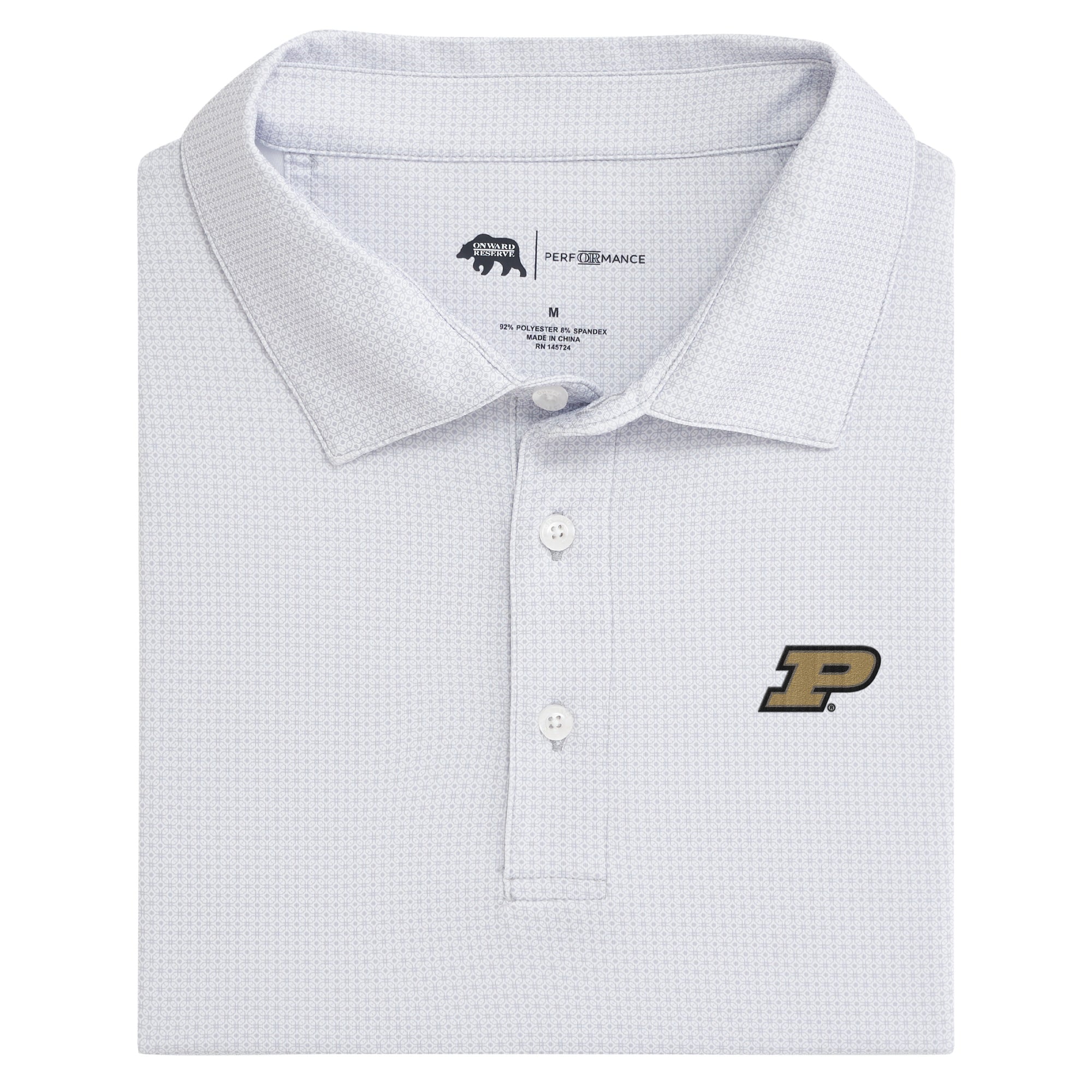 Purdue Range Printed Performance Polo Shirt for Men - Moisture Wicking, Breathable & Stylish - Perfect for Golf, Tennis & Casual Wear