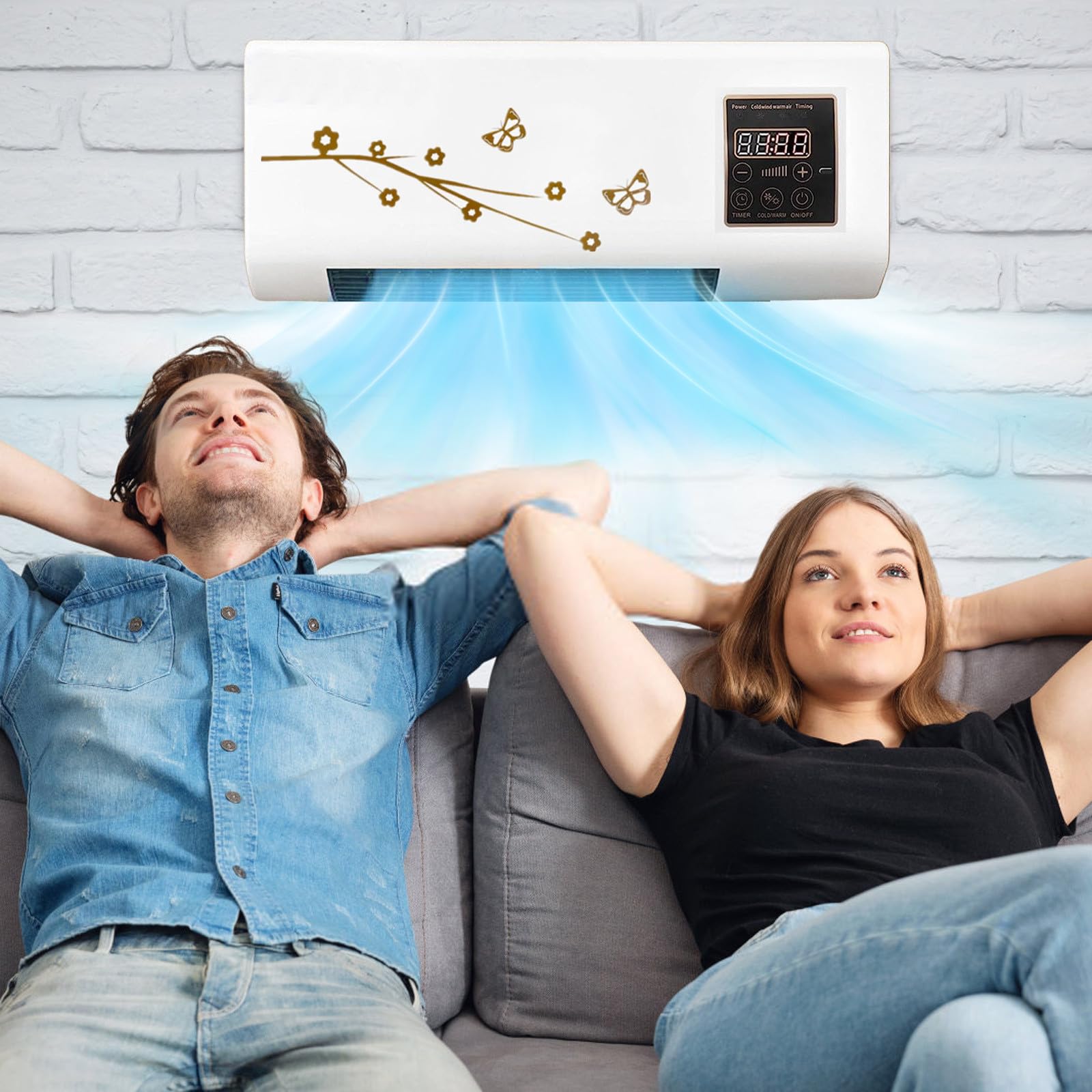 Wall-Mounted Ductless Split Air Conditioner and Heater with Remote Control - Smart Portable AC/Heating System for Bedroom, Living Room, Office & Home Use