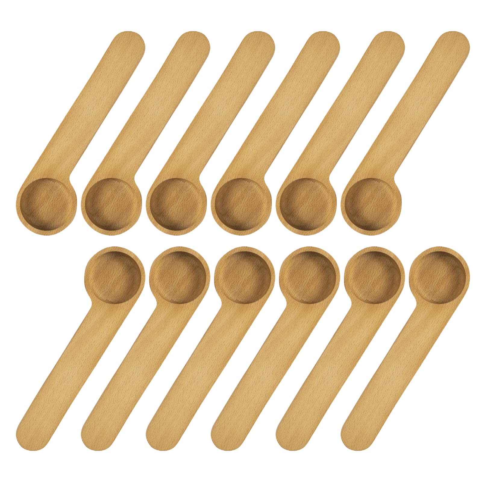 Premium Wooden Coffee Scoop & Bag Clip - 2-in-1 Tablespoon Measuring Spoon with Sealer for Coffee Beans, Espresso, Tea & Spices (12 Pack) - Perfect for Home Baristas, Kitchen Storage & Travel Use