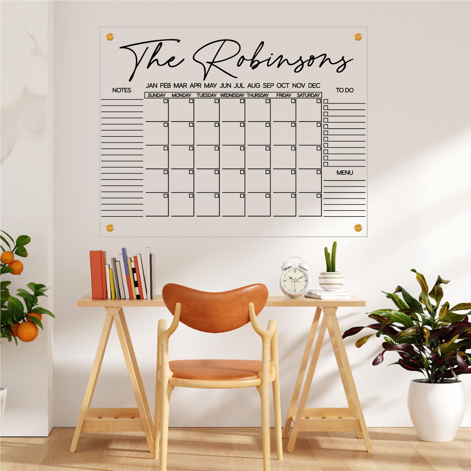 2025 Wall Calendar - 12 Month Personalized & Custom Family Calendar - Acrylic Wall Mounted Planner for Home Office - Perfect for Home Decor, Gift Giving & Yearly Planning