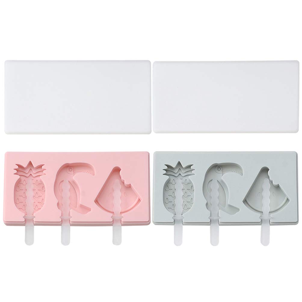 MILISTEN 2-Pack Silicone Popsicle Molds with Lids - Reusable Ice Cream & Chocolate Molds for DIY Desserts, Ice Pops, and Freezer Treats - Perfect for Summer Snacks, Kids Parties, and Healthy Homemade Frozen Treats