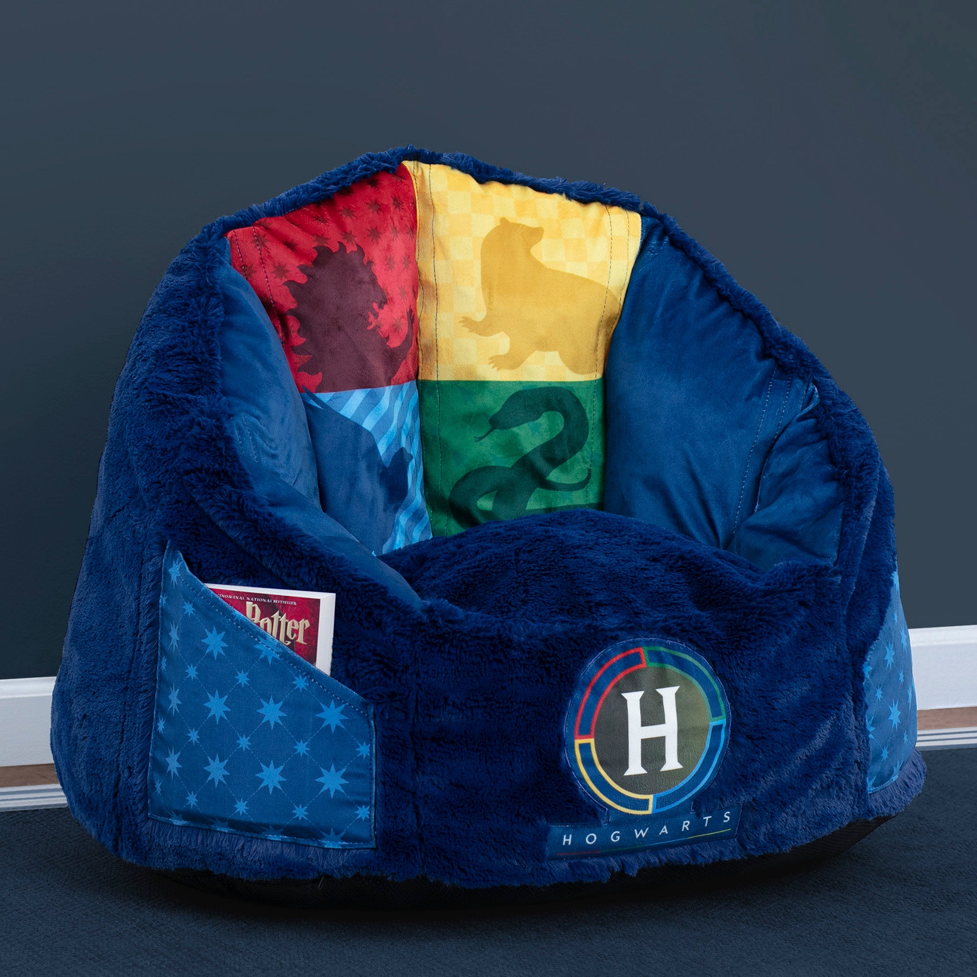 Harry Potter Cozee Fluffy Chair for Kids - Soft & Comfortable Bean Bag Chair for Children Up to 10 Years Old - Perfect for Reading, Gaming & Relaxing in Bedroom or Playroom
