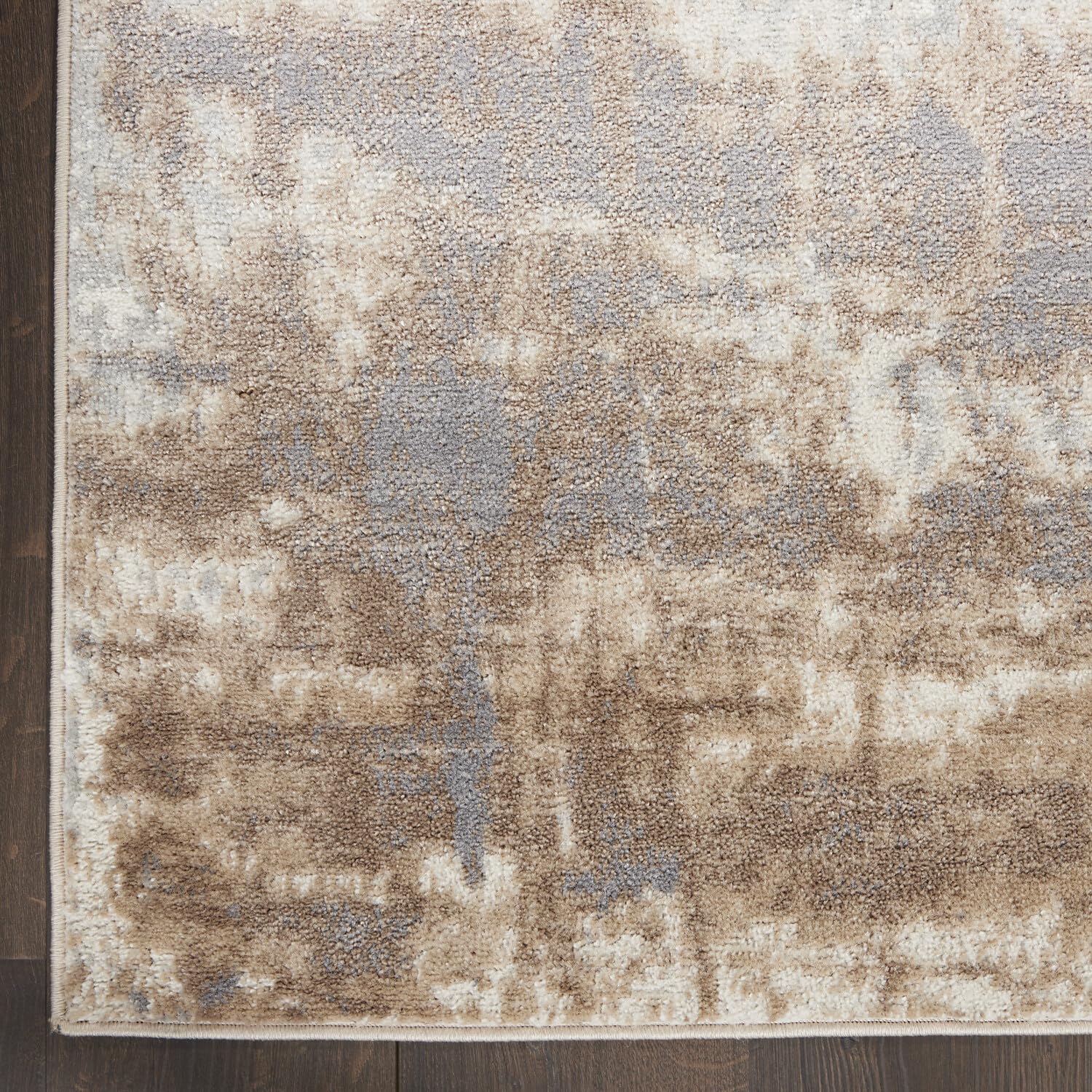 Nourison Elation Abstract Grey Ivory 9' x 12' Area Rug - Easy to Clean, Non-Shedding, Stain Resistant - Perfect for Bedroom, Living Room, Dining Room & Kitchen Decor (9x12)
