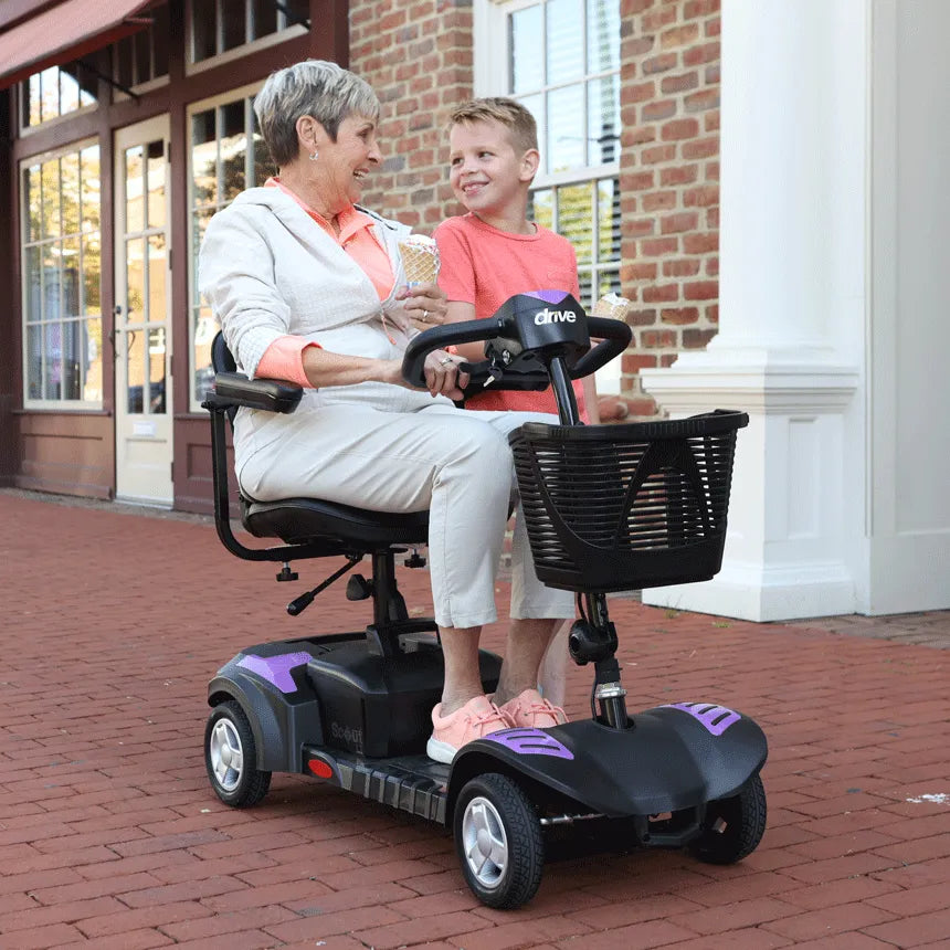 Drive Medical Spitfire Scout 3-Wheel Mobility Scooter - Lightweight & Portable for Seniors & Adults - Ideal for Shopping, Travel & Outdoor Activities
