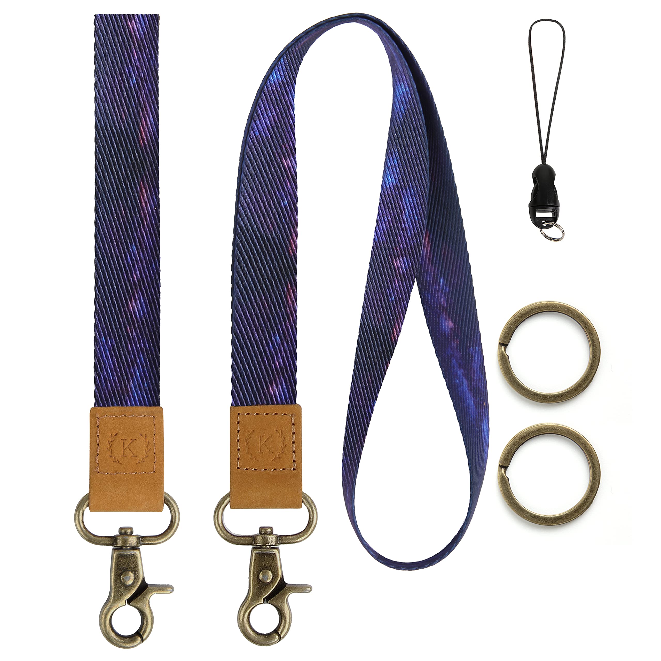 Soft Polyester Key Lanyard for Women & Men - ID Badge Holder for Work, School, Travel
