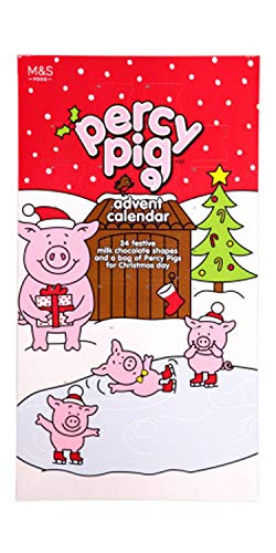 M&S Marks & Spencer Percy Pig Advent Calendar - 250g Milk Chocolate Countdown Calendar for Christmas | Holiday Gift, Stocking Stuffer & Festive Treat