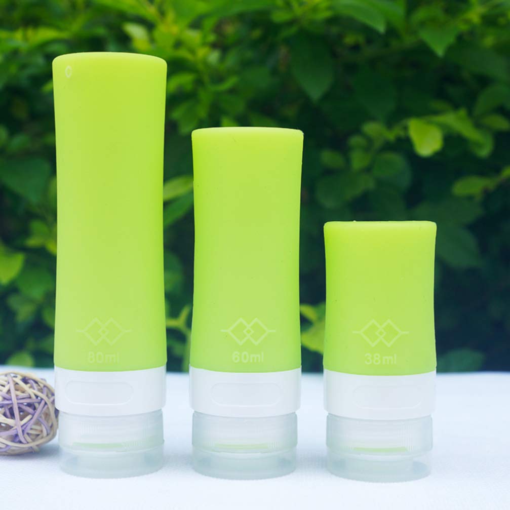 DECHOUS Silicone Travel Bottles for Toiletries - Leak Proof Squeezable Liquid Containers for Shampoo, Lotion & Cosmetics - Perfect for Airplane Carry On, Gym Bag & Vacation Essentials