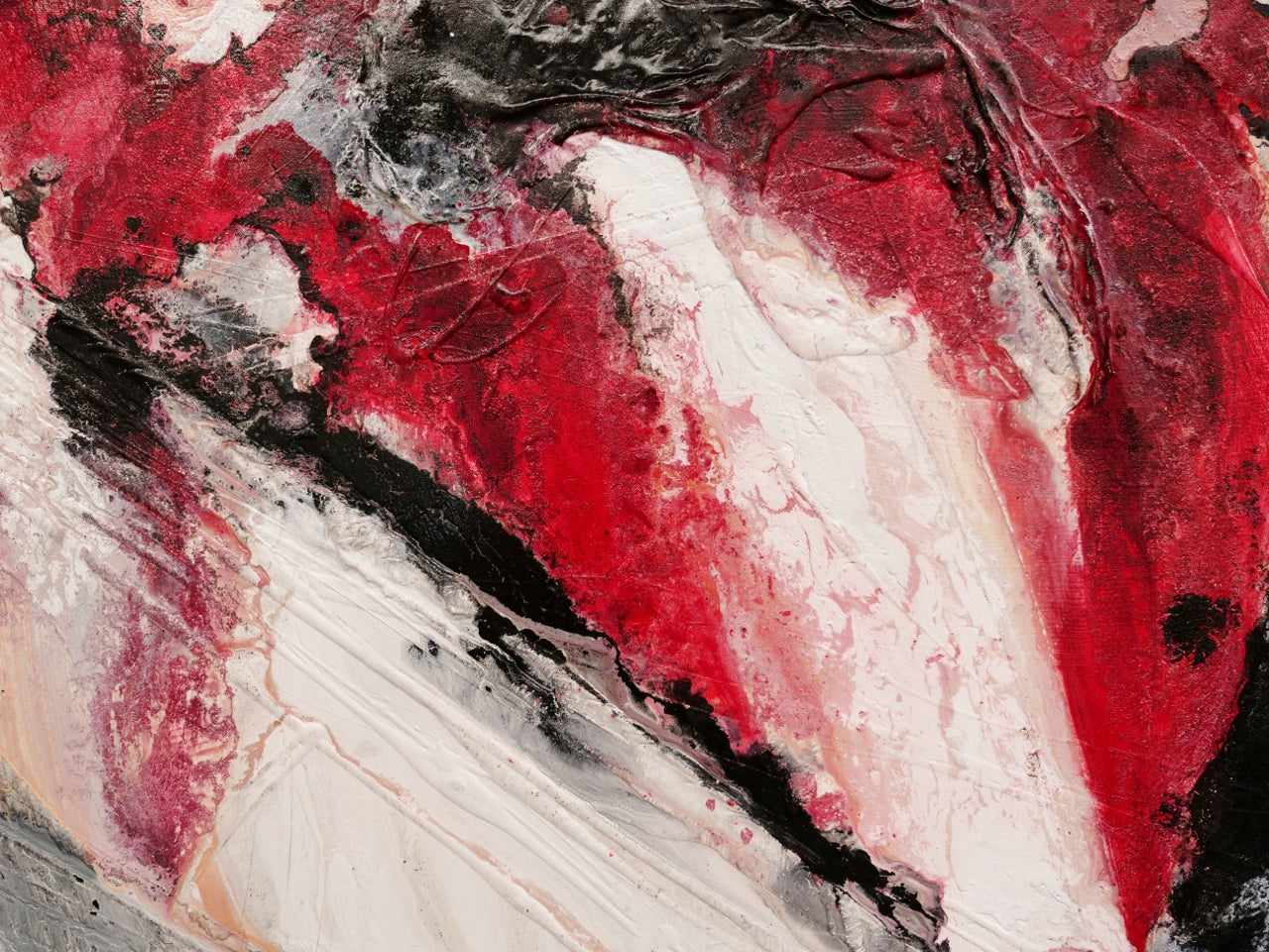 Large 200cm x 120cm Red Black White Abstract Textured Canvas Painting - Modern Wall Art for Living Room, Bedroom or Office Decor