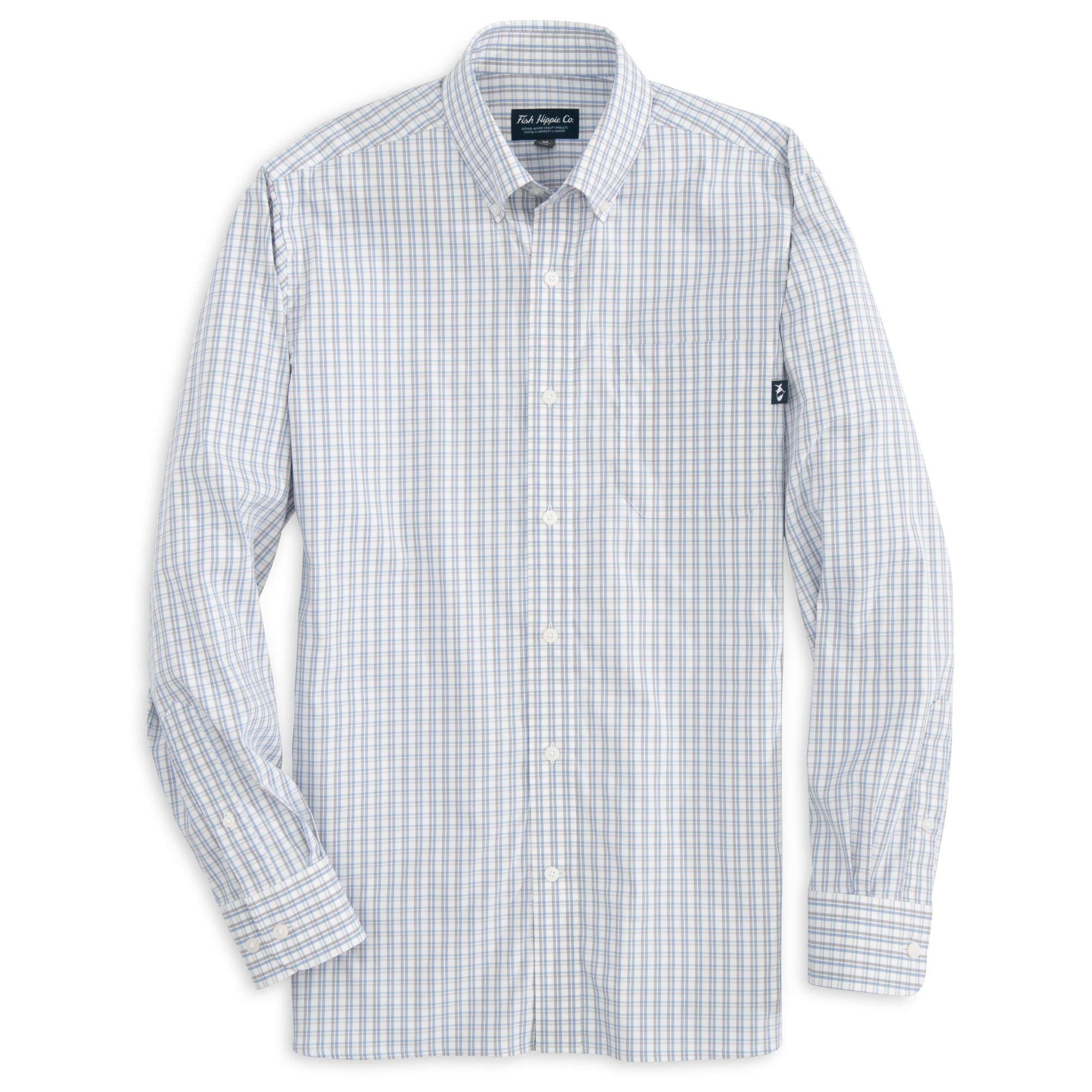 Fish Hippie Half Hitch Performance Button-Down Shirt for Men - Quick-Dry, Breathable Fishing & Outdoor Shirt - Perfect for Hiking, Camping, and Water Sports
