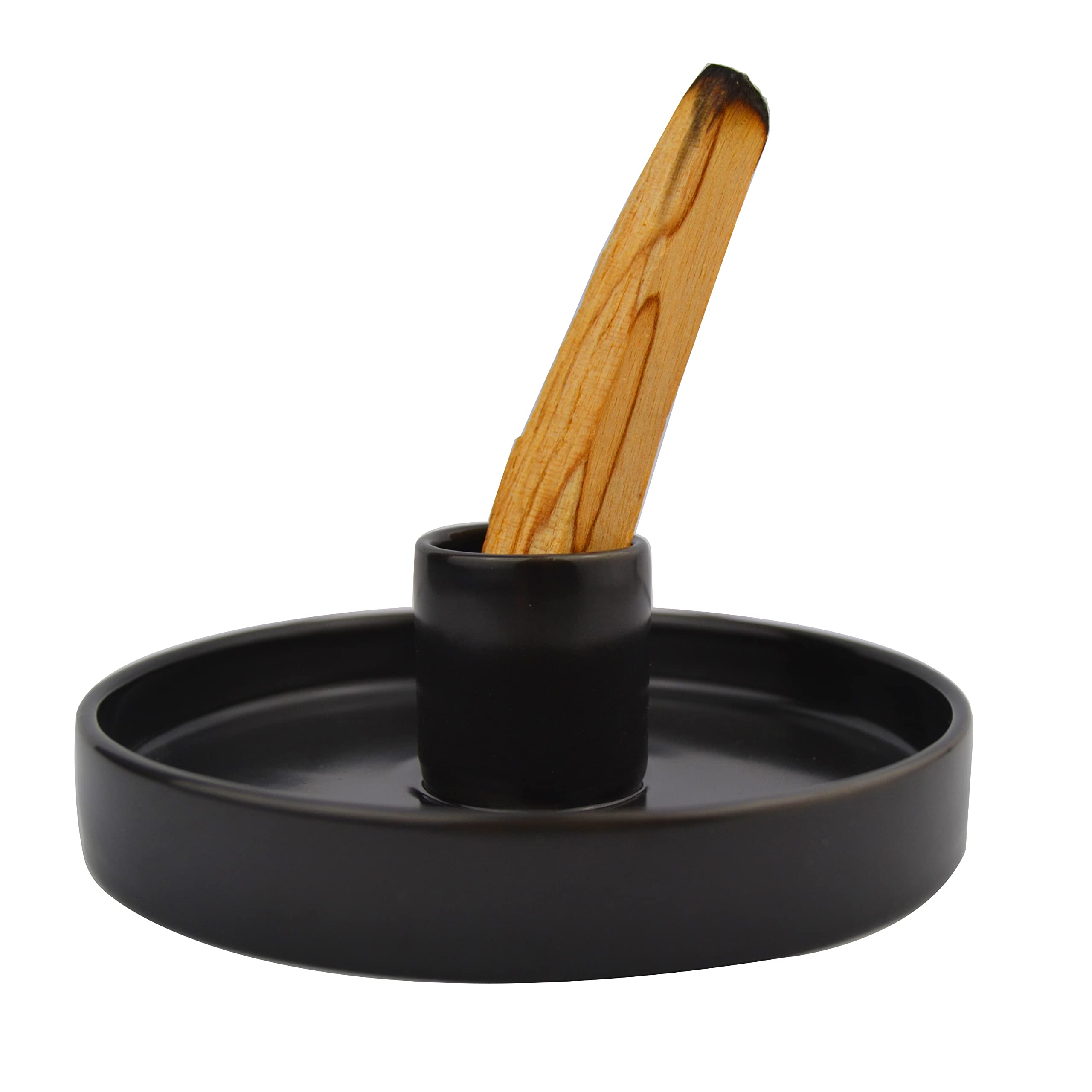 Ceramic Palo Santo Holder for Burning Sticks - Black Palo Santo Burner & Incense Stick Stand | Perfect for Meditation, Yoga, and Aromatherapy at Home