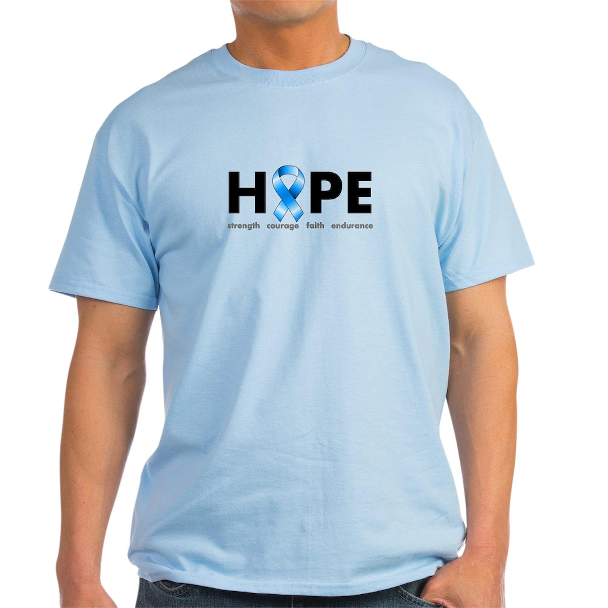 Blue Ribbon Hope Graphic T-Shirt for Men - 100% Cotton Classic Lightweight Tee | Casual Wear, Fundraising Events & Awareness Campaigns