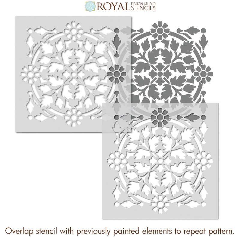 Trinidad Tile Stencil Kit - DIY Ceramic & Mosaic Tile Painting Templates - Perfect for Home Decor, Bathroom Renovation, and Craft Projects