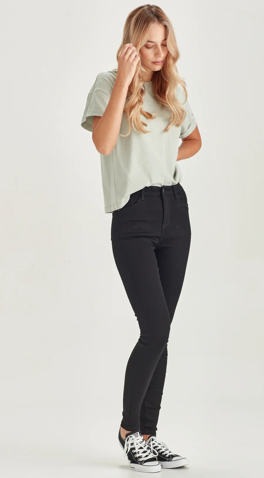 Rocker Tall Black Jeans for Women - High Waisted Skinny Denim Pants for Casual Wear & Night Out